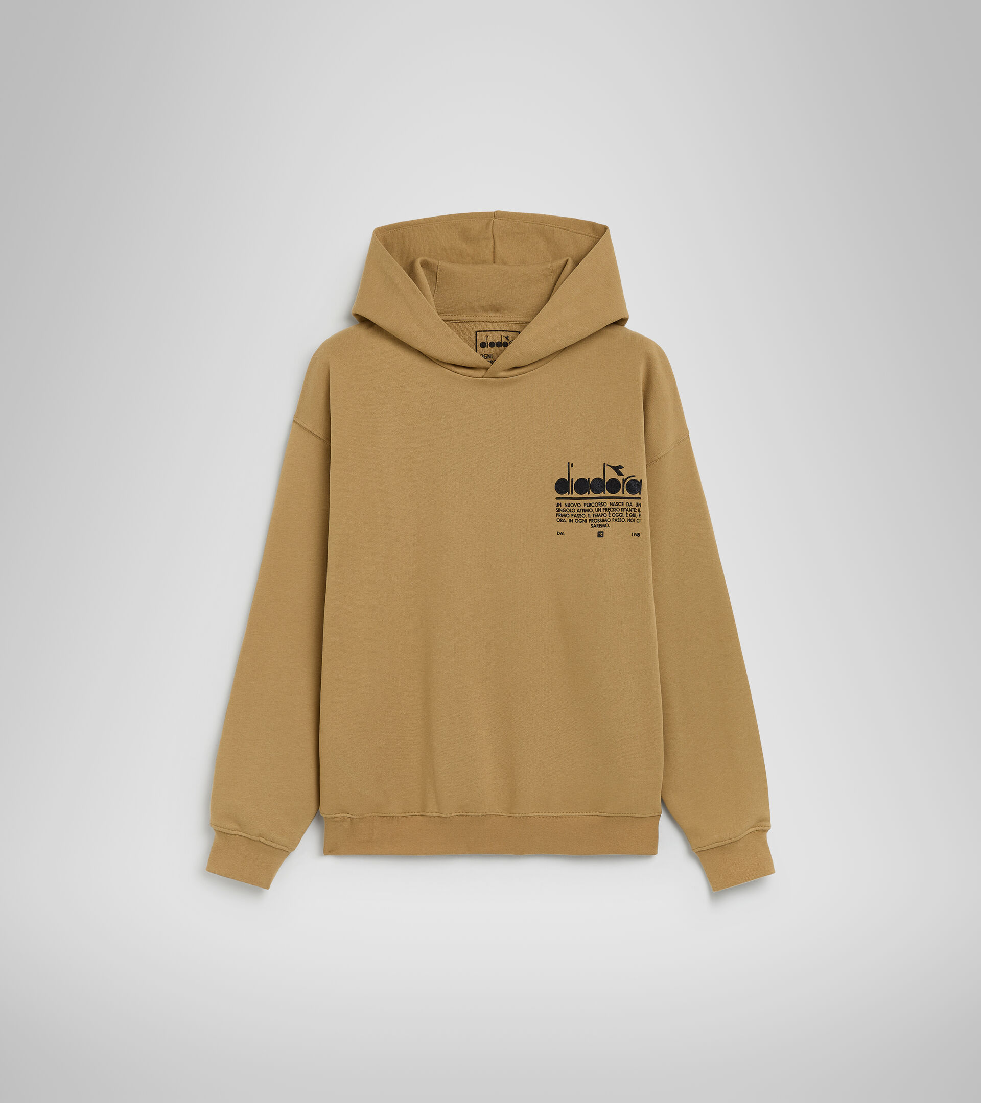 Cotton hooded sweatshirt - Unisex HOODIE MANIFESTO BEIGE TAN - Diadora