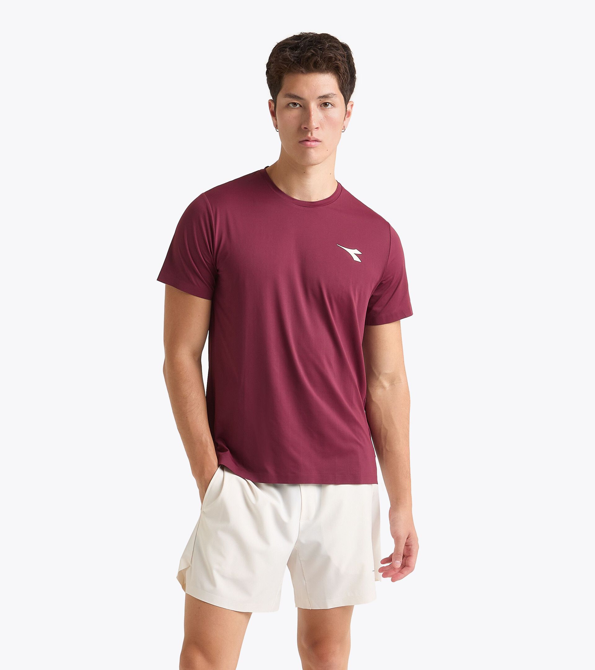 Tennis t-shirt - Competition - Men’s SS T-SHIRT ICON MAROON BANNER - Diadora
