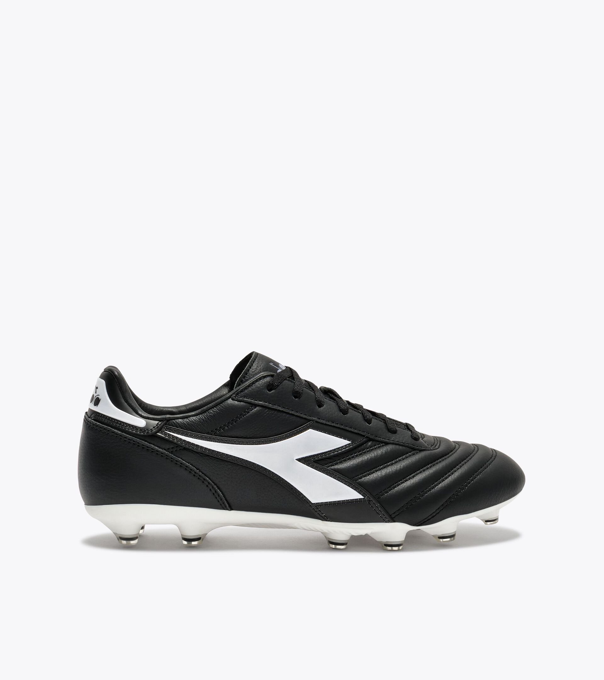 Leather calcio boots for firm grounds - All-gender BRASIL ICON LT+ LP12 BLACK /WHITE - Diadora
