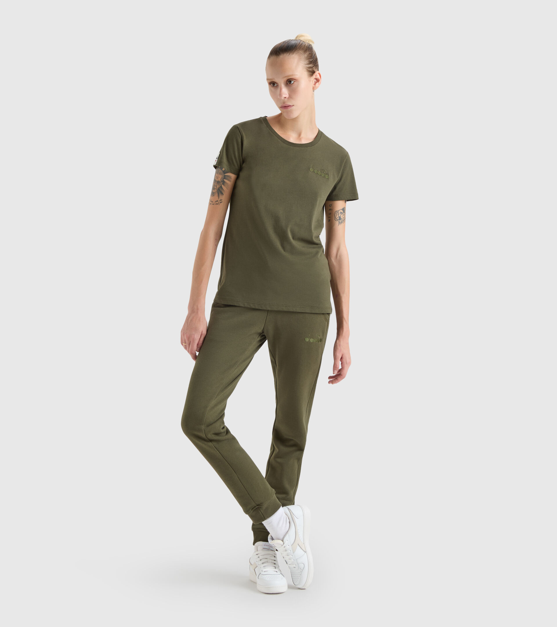 Cotton T-shirt - Made in Italy - Women L. T-SHIRT SS MII GREEN MILITARY - Diadora