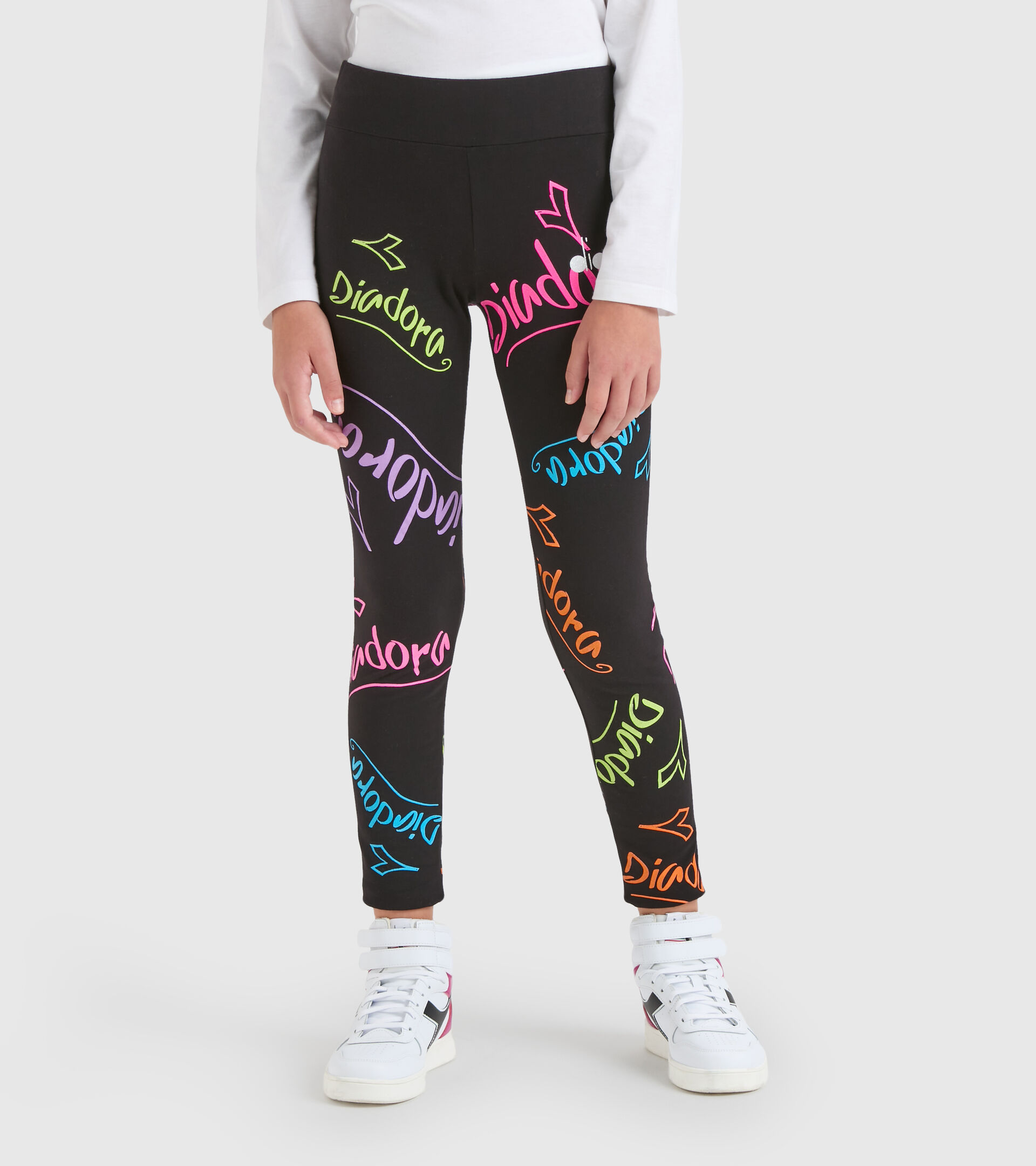 Legging noir avec détails colorés - Fille JG.LEGGINGS D NOIR - Diadora