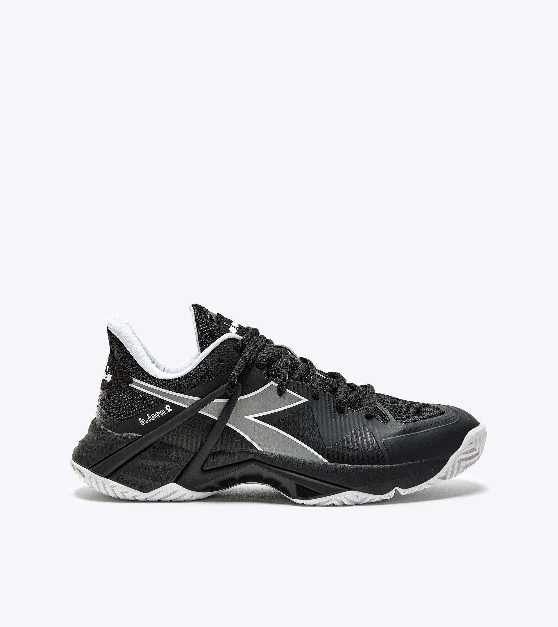 Tennis shoes for hard surfaces or clay - Men B.ICON 2 AG BLACK/SILVER/WHITE - Diadora