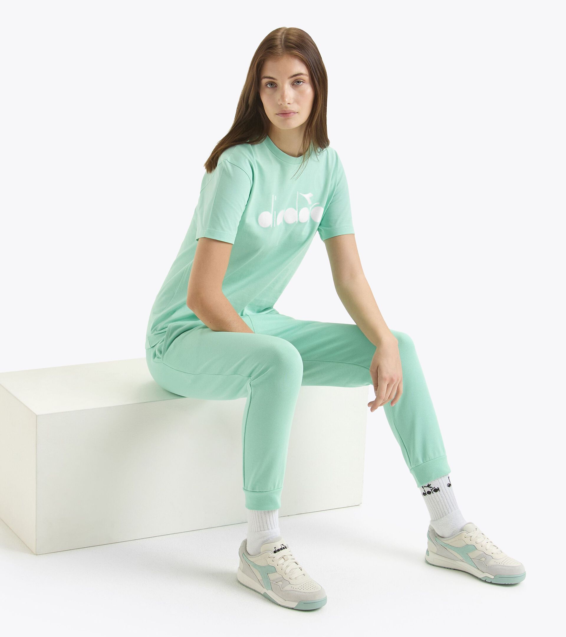 Sporty sweatpants - Made in Italy - Gender Neutral PANTS LOGO NEON GREEN - Diadora