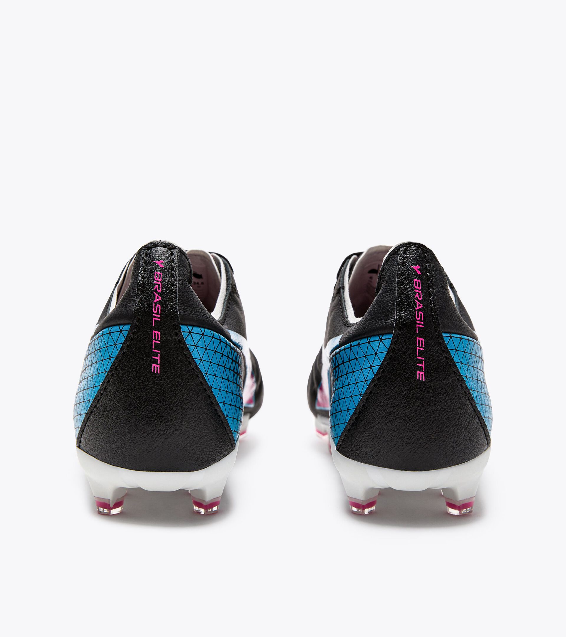 Bota de fútbol para superficies compactas - Mujer BRASIL ELITE GR LT W LP12 NEGRO/ROSA FL/AZUL TURQUESA FL - Diadora