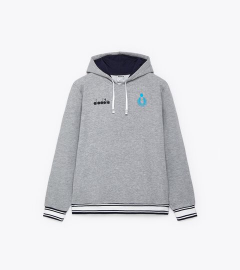 TOP FELPA RAPPRESENTANZA DONNA BV23 ITA, LIGHT MIDDLE GRAY MELANGE Representative hoodie - Italy Women’s National Beach Volleyball Team TOP FELPA RAPPRESENTANZA DONNA BV23 ITA LIGHT MIDDLE GRAY MELANGE - Diadora