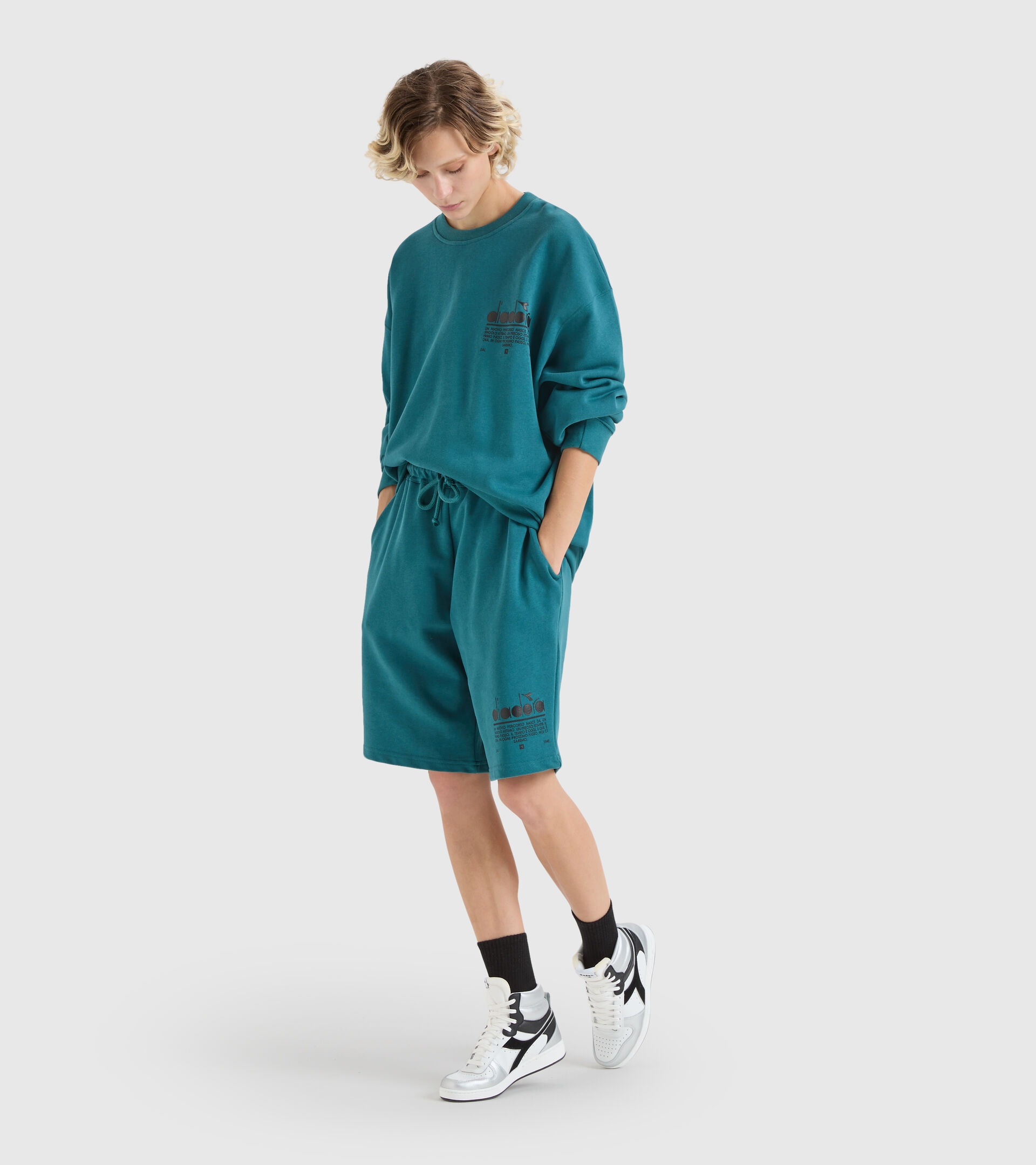 Cotton sweatshirt - Unisex SWEATSHIRT CREW MANIFESTO BLUE PACIFIC - Diadora
