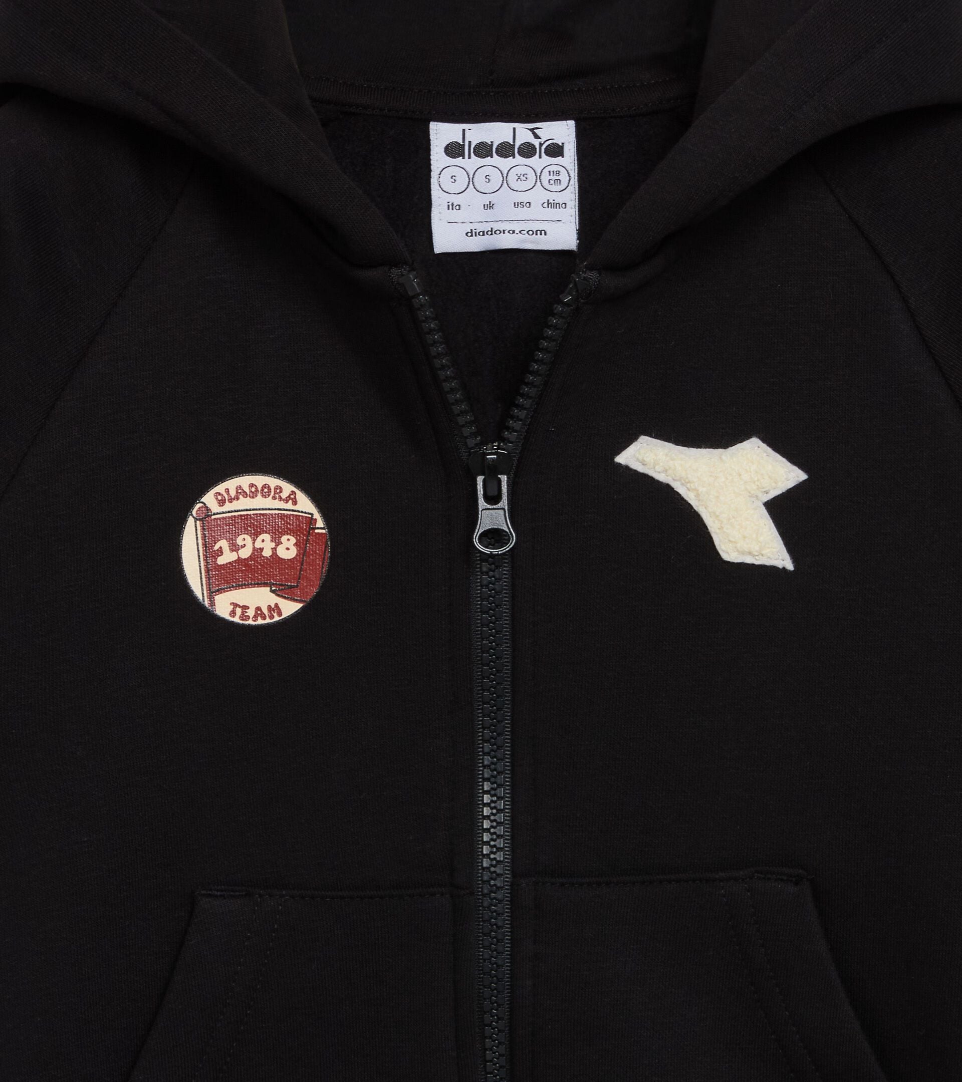 Surv&ecirc;tement cotton look - Regular - Gar&ccedil;on JB. TRACKSUIT HD FZ LOGO (BR) NOIR - Diadora