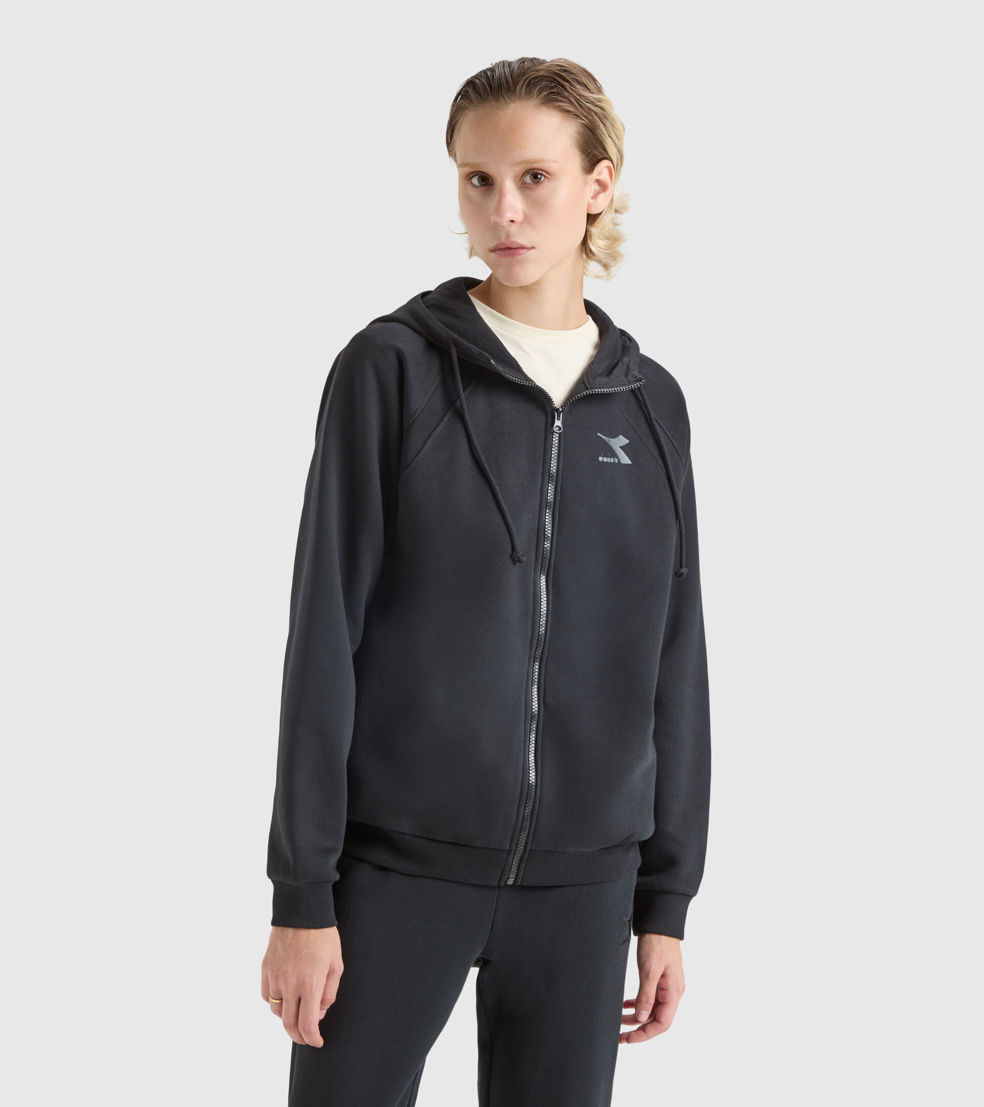 Sudadera con capucha - Mujer L.HOODIE FZ CHROMIA NEGRO - Diadora