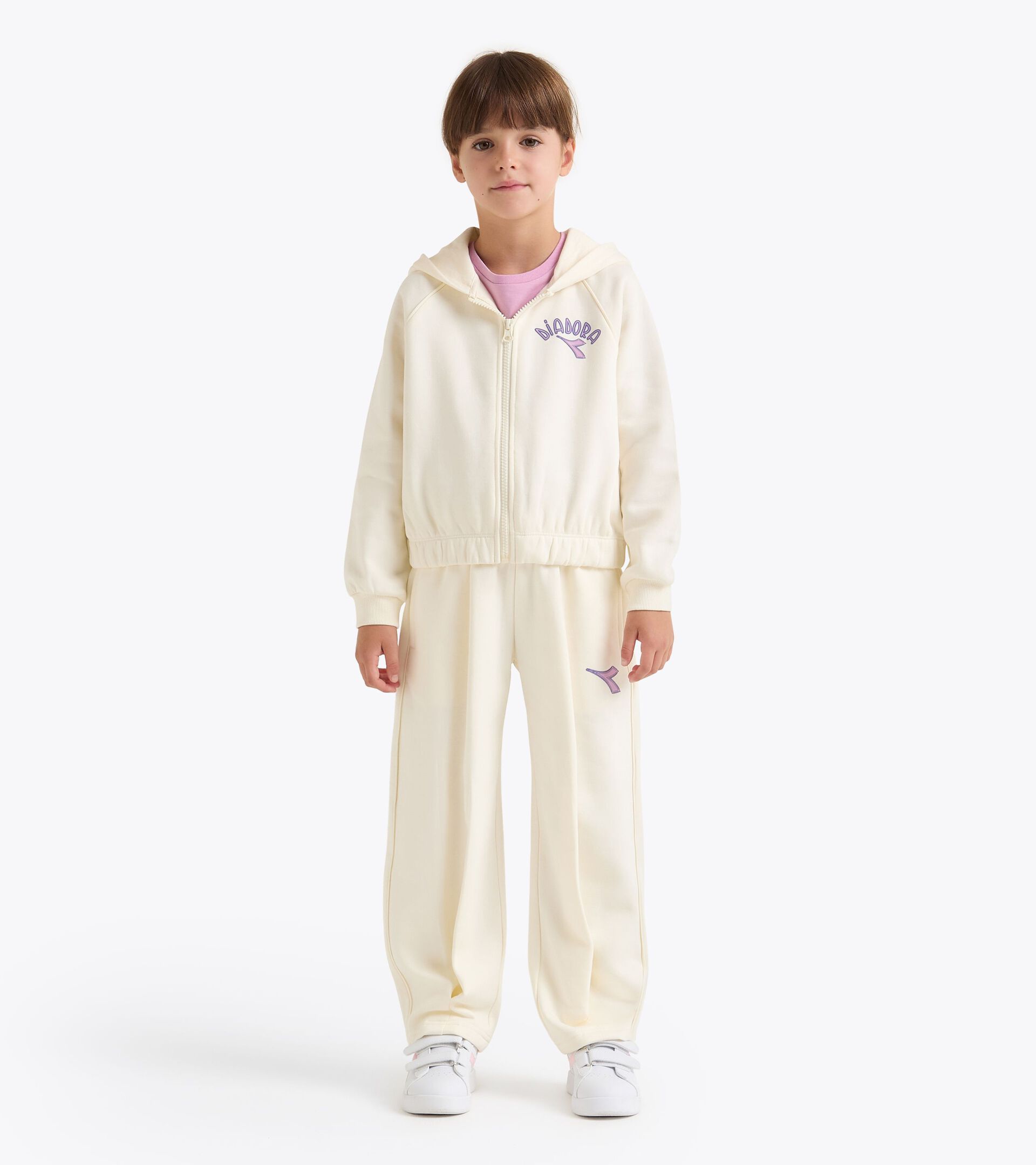 Conjunto de chándal - Niña/Adolescente
 JG. TRACKSUIT HD FZ LOGO (BR) BIANCO GARDENIA - Diadora