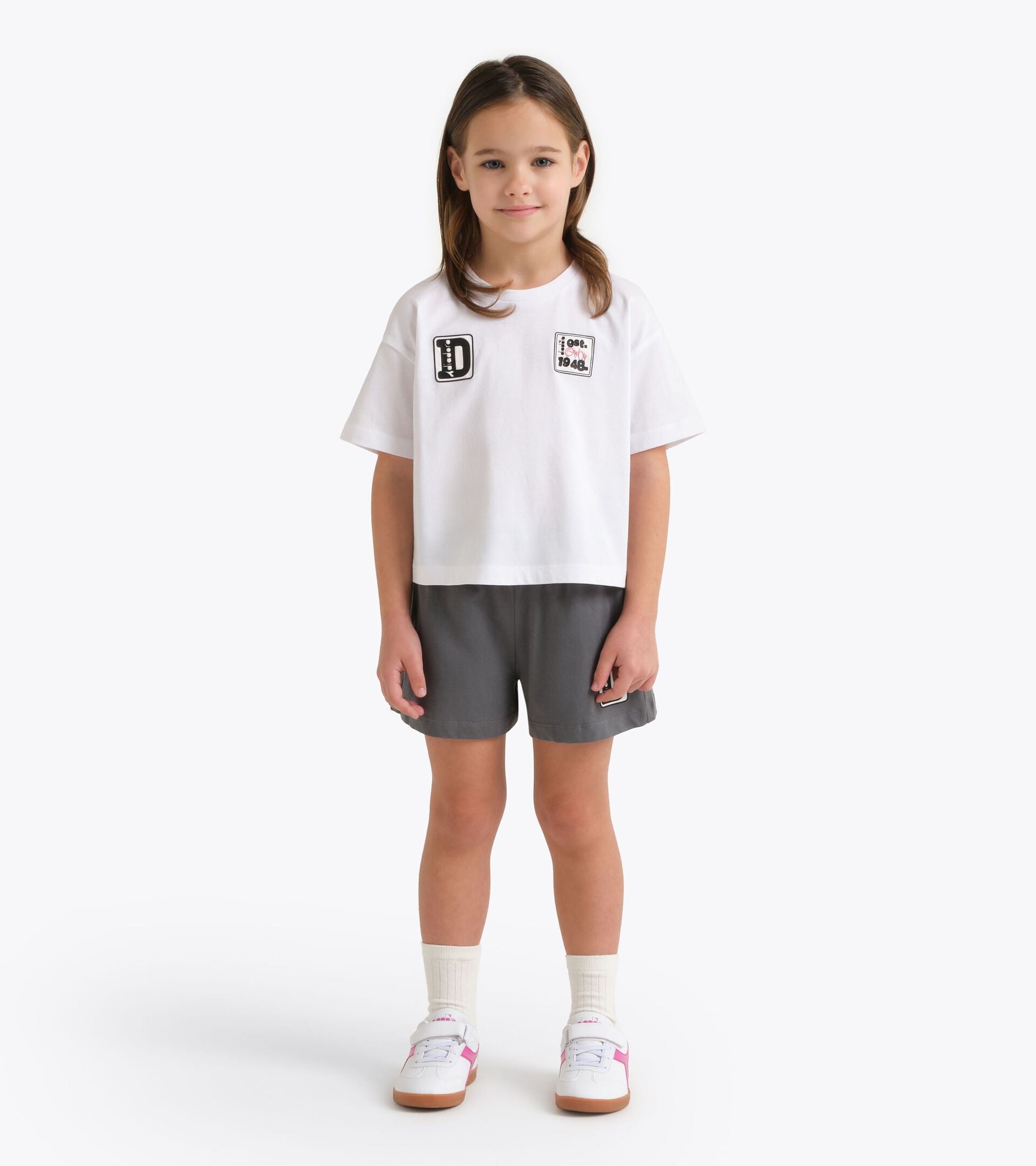 Conjunto deportivo - Camiseta y pantal&oacute;n corto - Ni&ntilde;a JG. SET ESS. SPORTS SS BLANCO VIVO - Diadora