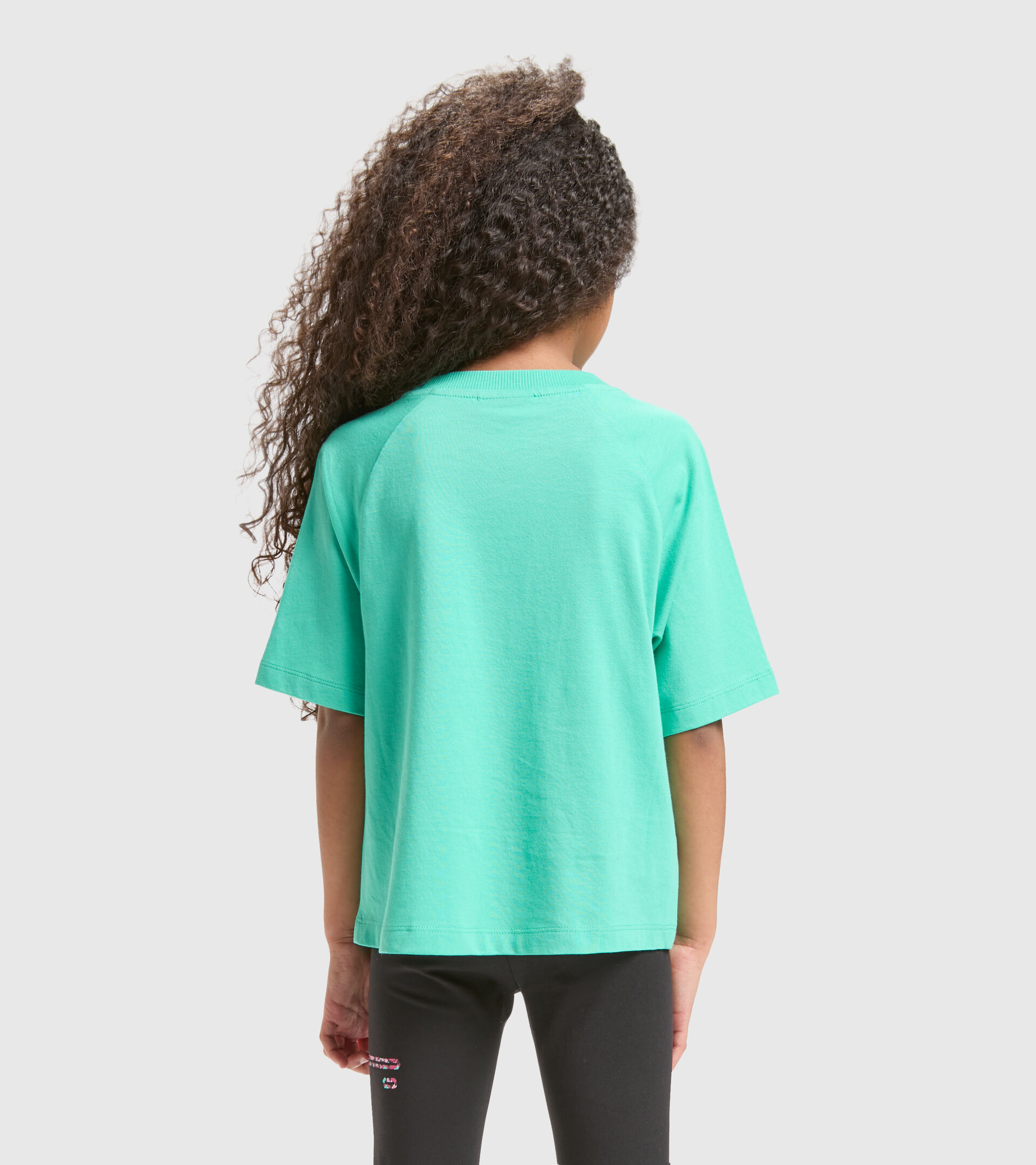 Cotton sports T-shirt - Girls JG.T-SHIRT SS BLOSSOM BISCAY GREEN - Diadora