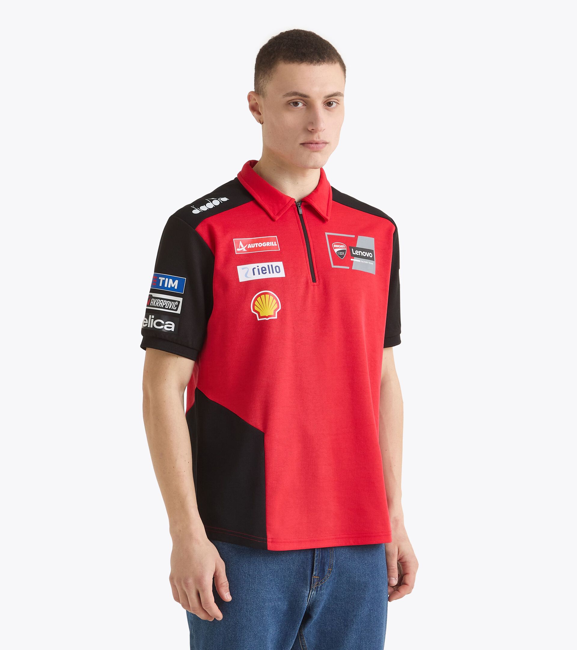 Polo Shirt Replik Ducati MotoGP 2025 - Herren POLO DUCATI REPLICA MGP25 DUCATI MGP ROT/SCHWARZ - Diadora