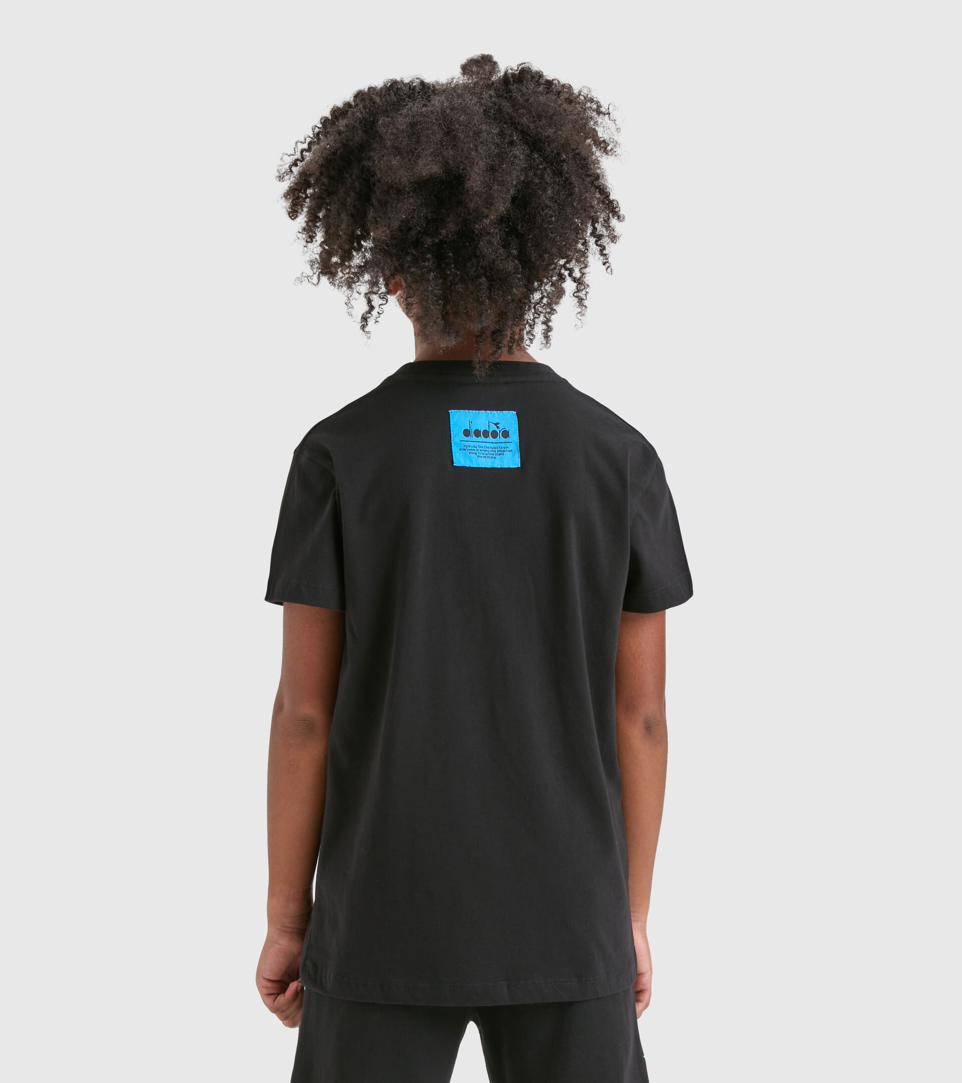 T-shirt nera - Boy JB.T-SHIRT D BLACK/LIME GREEN - Diadora