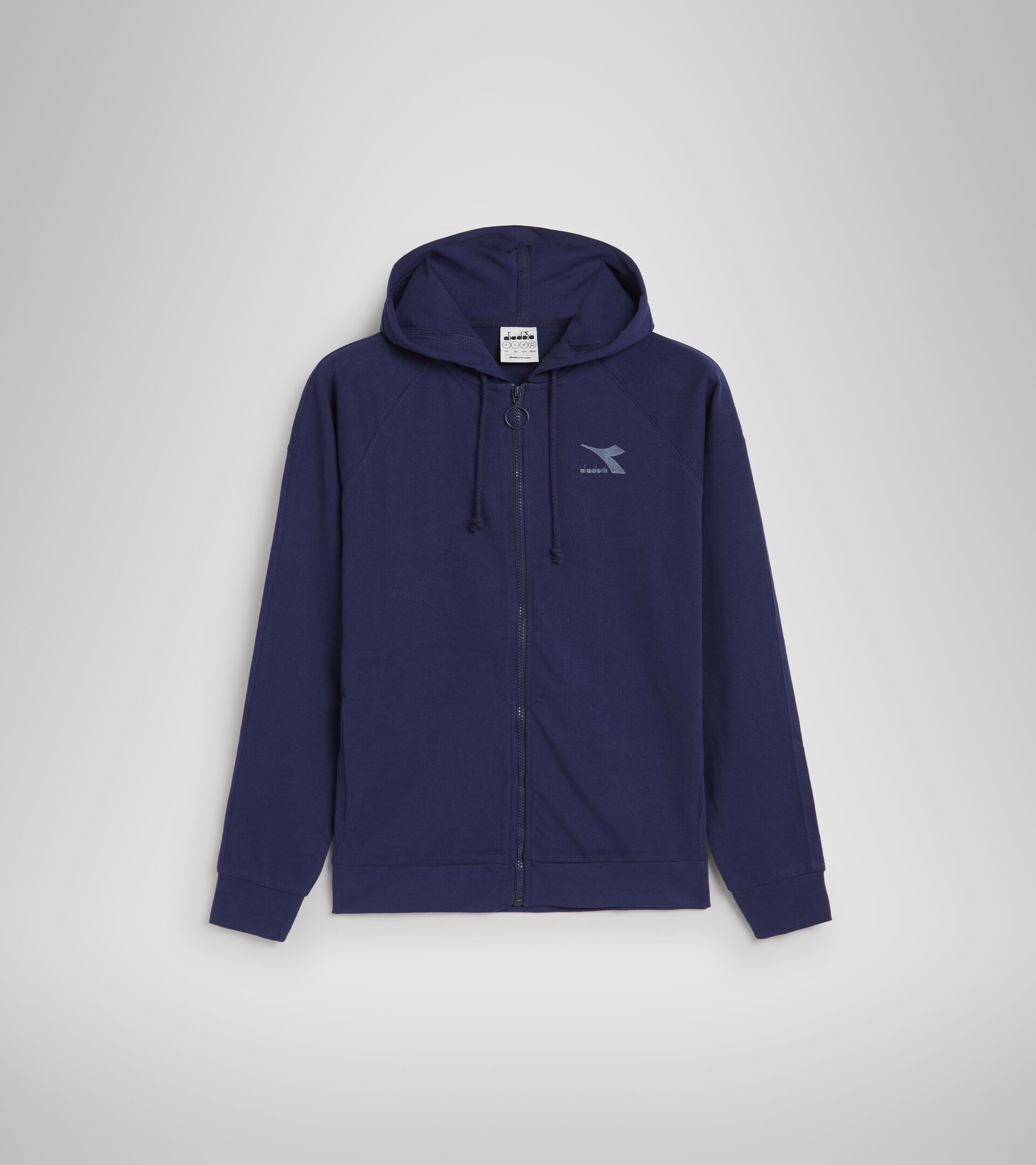 Sweat-shirt de sport en coton - Femme L. HOODIE FZ CHROMIA PROFOND COBALT - Diadora