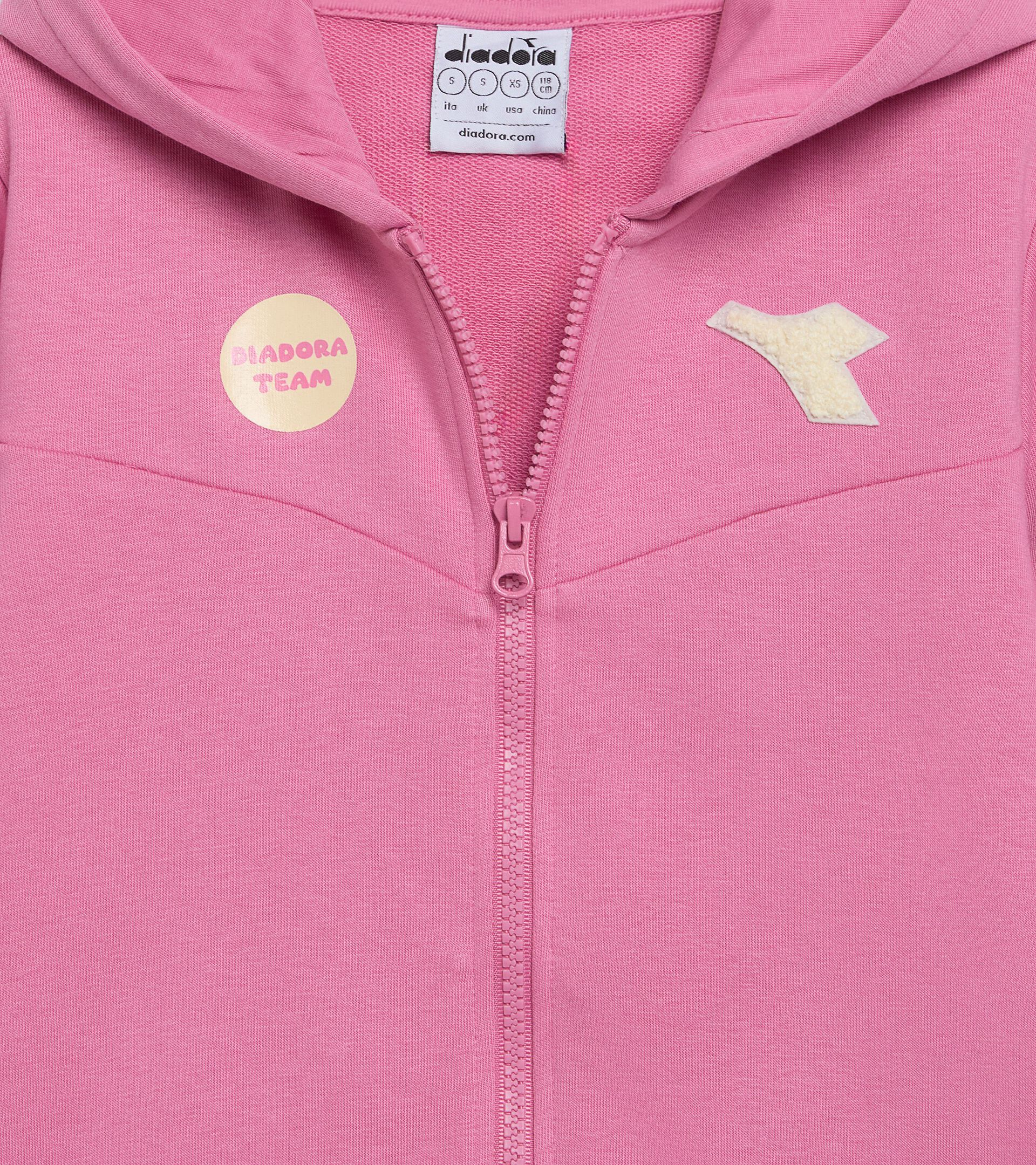 Surv&ecirc;tement cotton look - Regular/Relaxed - Gar&ccedil;on et fille JU. TRACKSUIT HD FZ LOGO (FT) CACHEMIRE ROSE - Diadora