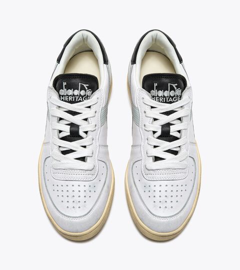 MI BASKET LOW USED, WHITE/GLACIER GRAY Heritage leather sneaker - All-Gender MI BASKET LOW USED WHITE/GLACIER GRAY - Diadora