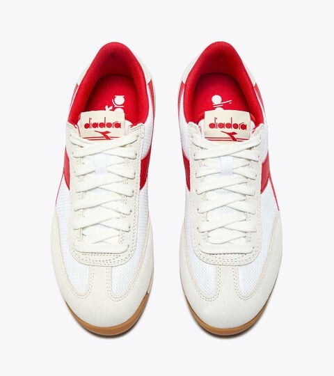 Zapatilla de ante de caña baja - Para todos los géneros CROSS BLANCO/ROJO LAVA FUNDIDA - Diadora