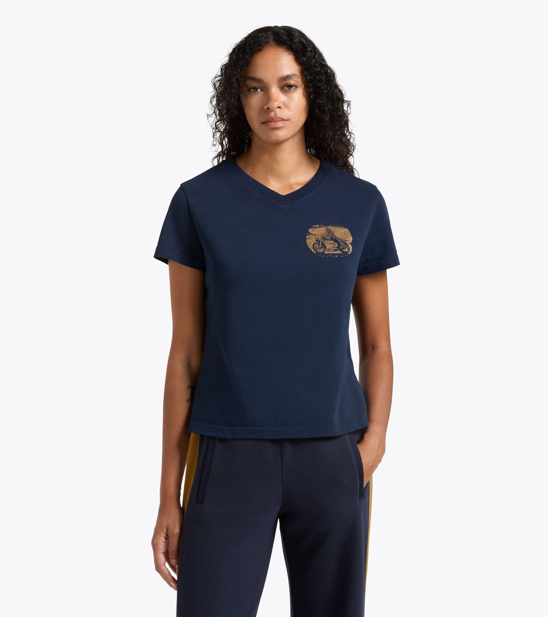 Cotton T-shirt - Made In Italy - Women&rsquo;s L. T-SHIRT SS LEGACY BLUE CORSAIR - Diadora