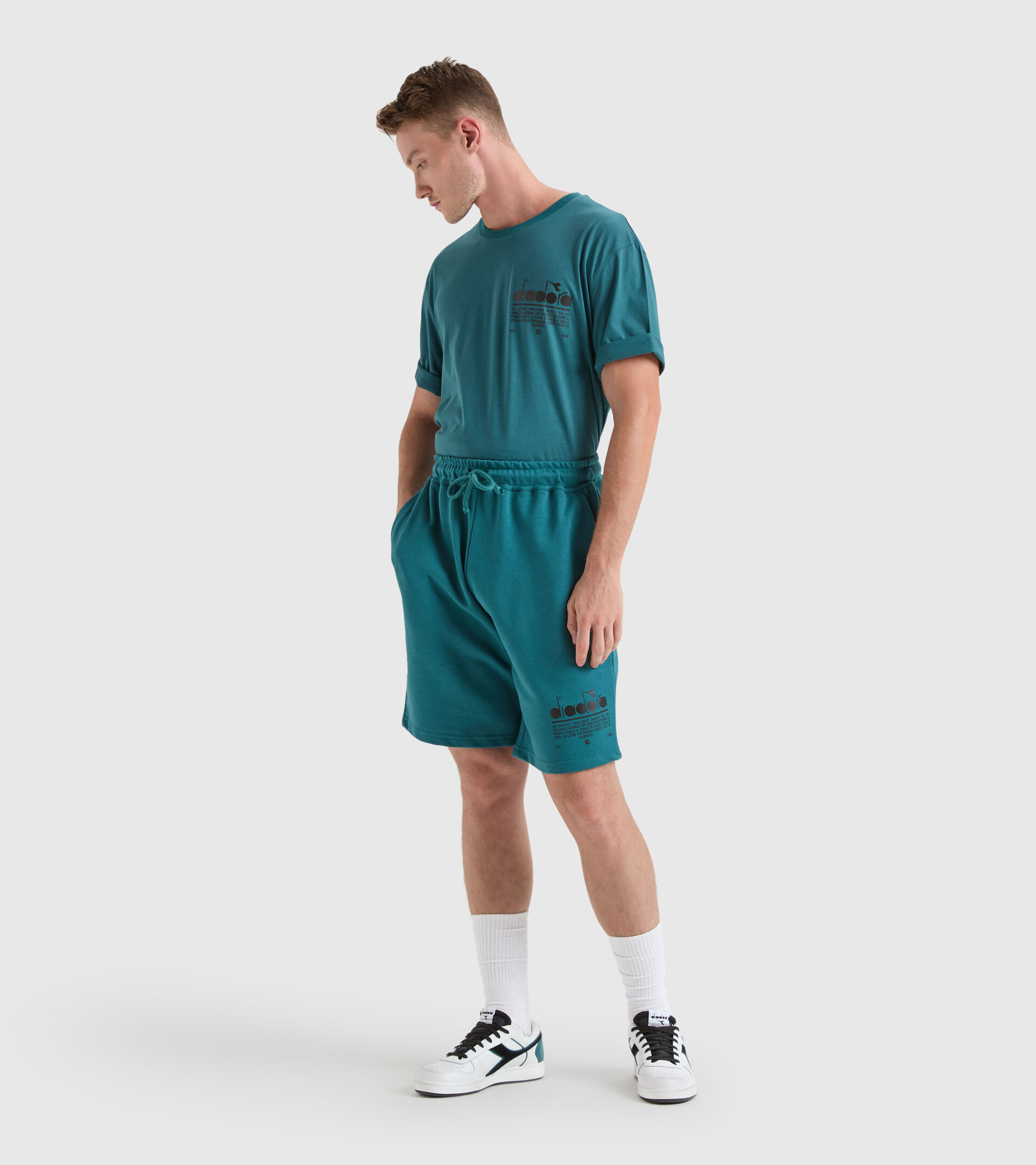 Cotton shorts - Unisex BERMUDA MANIFESTO BLUE PACIFIC - Diadora