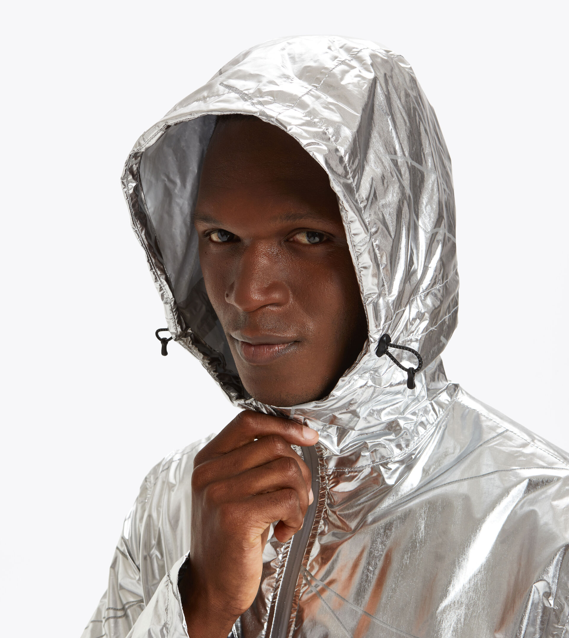 Waterproof running jacket - Men RAIN LOCK JACKET SILVER REFLEX - Diadora
