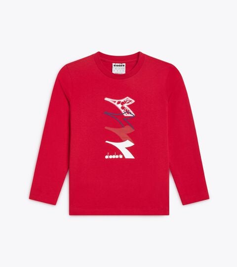 JB. T-SHIRT LS LOGO, RED SALSA Printed t-shirt - Boy JB. T-SHIRT LS LOGO RED SALSA - Diadora
