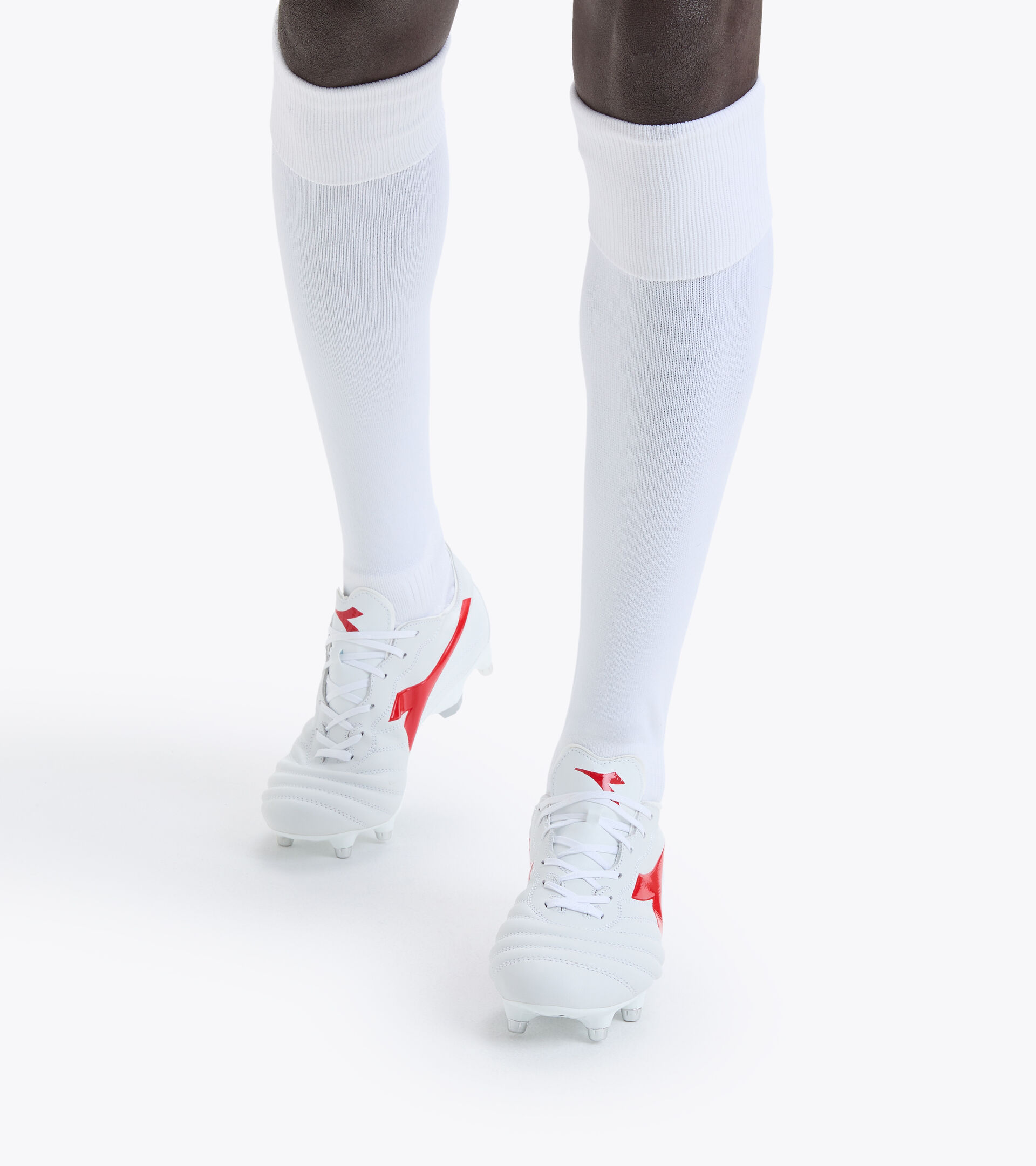 Soft ground football boots - Men’s BRASIL ELITE 2 LT MPH WHITE/MILANO RED - Diadora