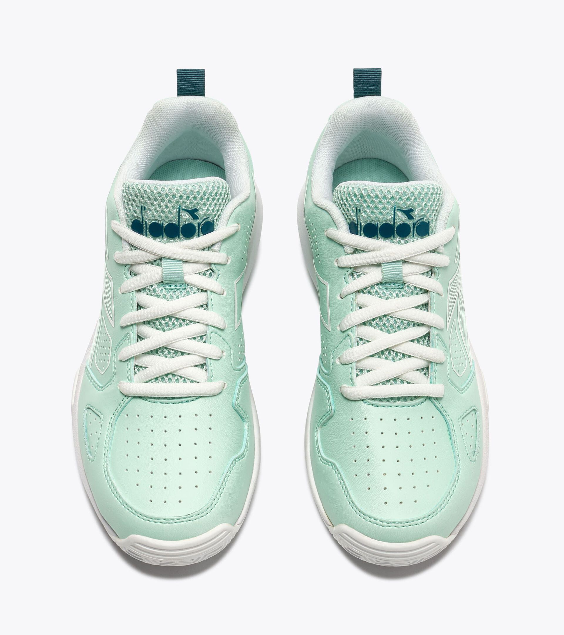 Chaussures de tennis pour terrains en terre battue - Joueuses rapides - Femme
 S. CHALLENGE 7 W SL CLAY VERDE BAIA/BIANCO - Diadora