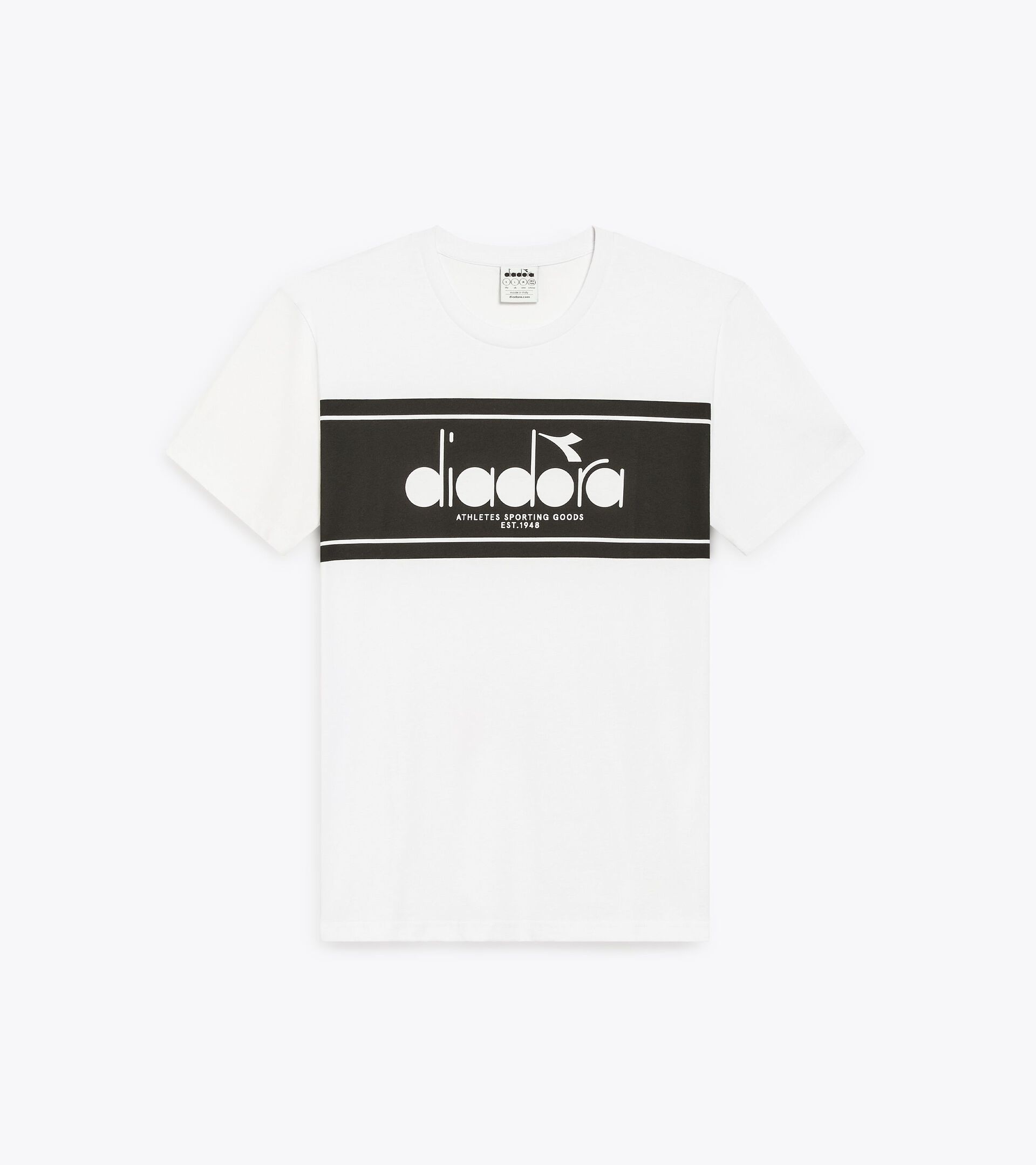 T-shirt - All-Gender T-SHIRT SS LOGO OPTICAL WHITE/BLACK - Diadora