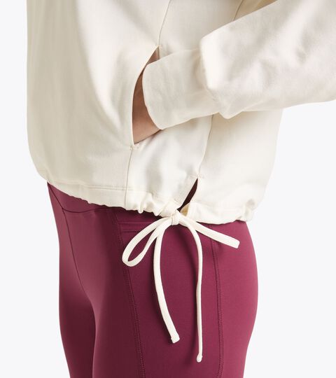 Post-workout jersey hoodie - Women&rsquo;s
 L. JERSEY PULLOVER HOODIE RUN CREW WHISPER WHITE - Diadora