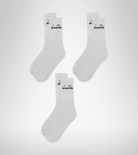 Mid socks pack - Three pair - Unisex U.MID SOCKS 3-PCS PACK MELANGE GREY - Diadora