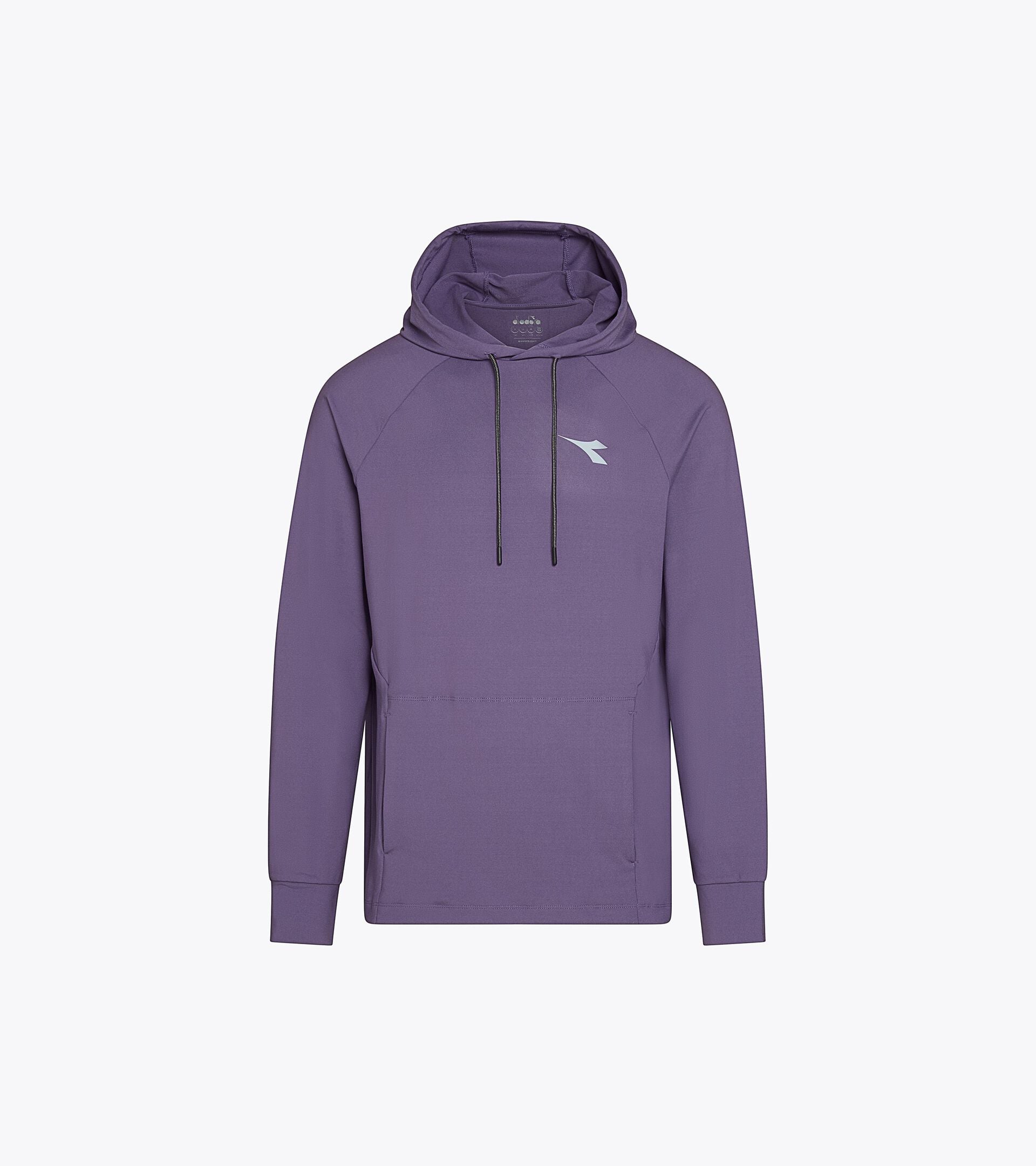 High-Performance Technical Sweatshirt - Training - Men&rsquo;s JERSEY PULLOVER HOODIE VIOLET GRAPE COMPOTE - Diadora