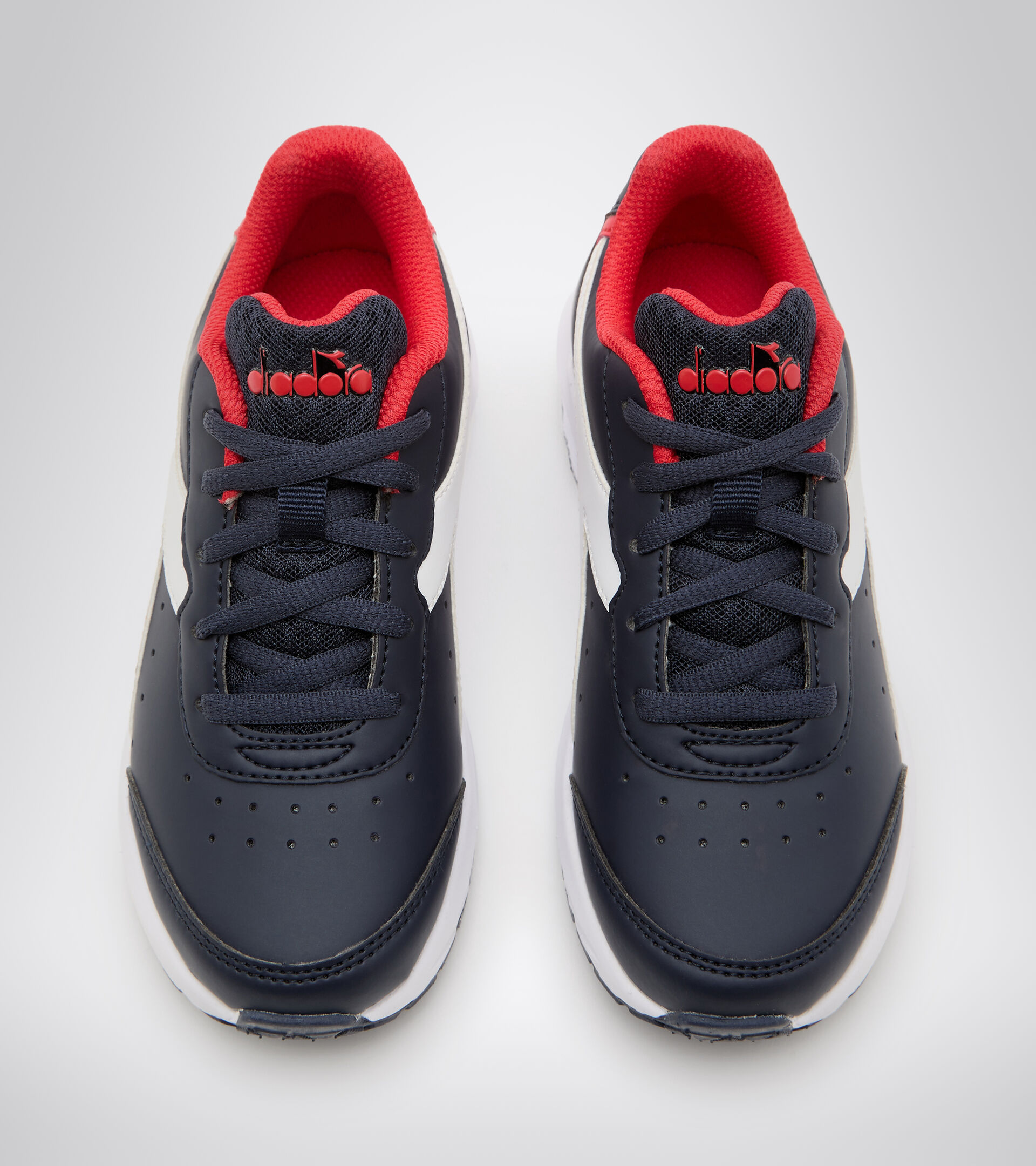 Chaussures de running - Unisexe Enfant FALCON SL JR BLEU DOMAINE/ROUGE HAUT RISQUE - Diadora
