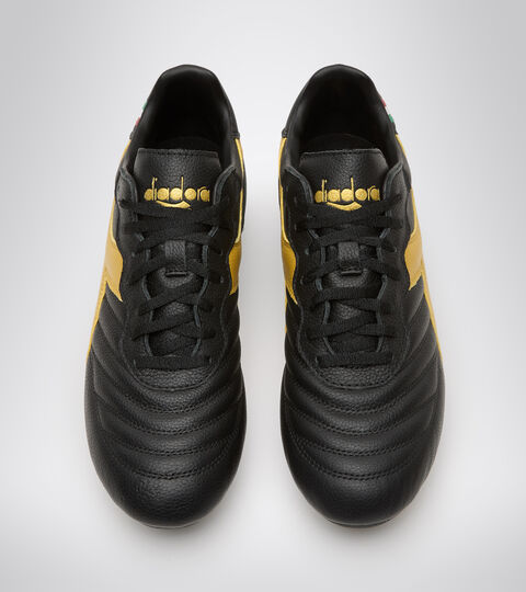 BRASIL LT+ MDPU, NOIR/OR BRUN Chaussures de football pour terrains compacts BRASIL LT+ MDPU NOIR/OR BRUN - Diadora