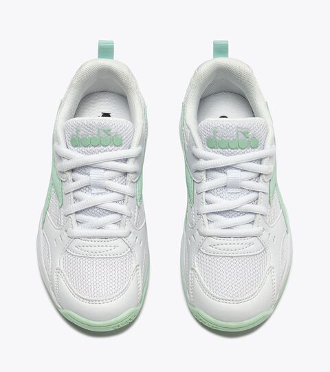 Tennis shoe for firm grounds or clay courts - Entry level - Kids
 S. CHALLENGE 6 SL JR WHITE/BAY - Diadora
