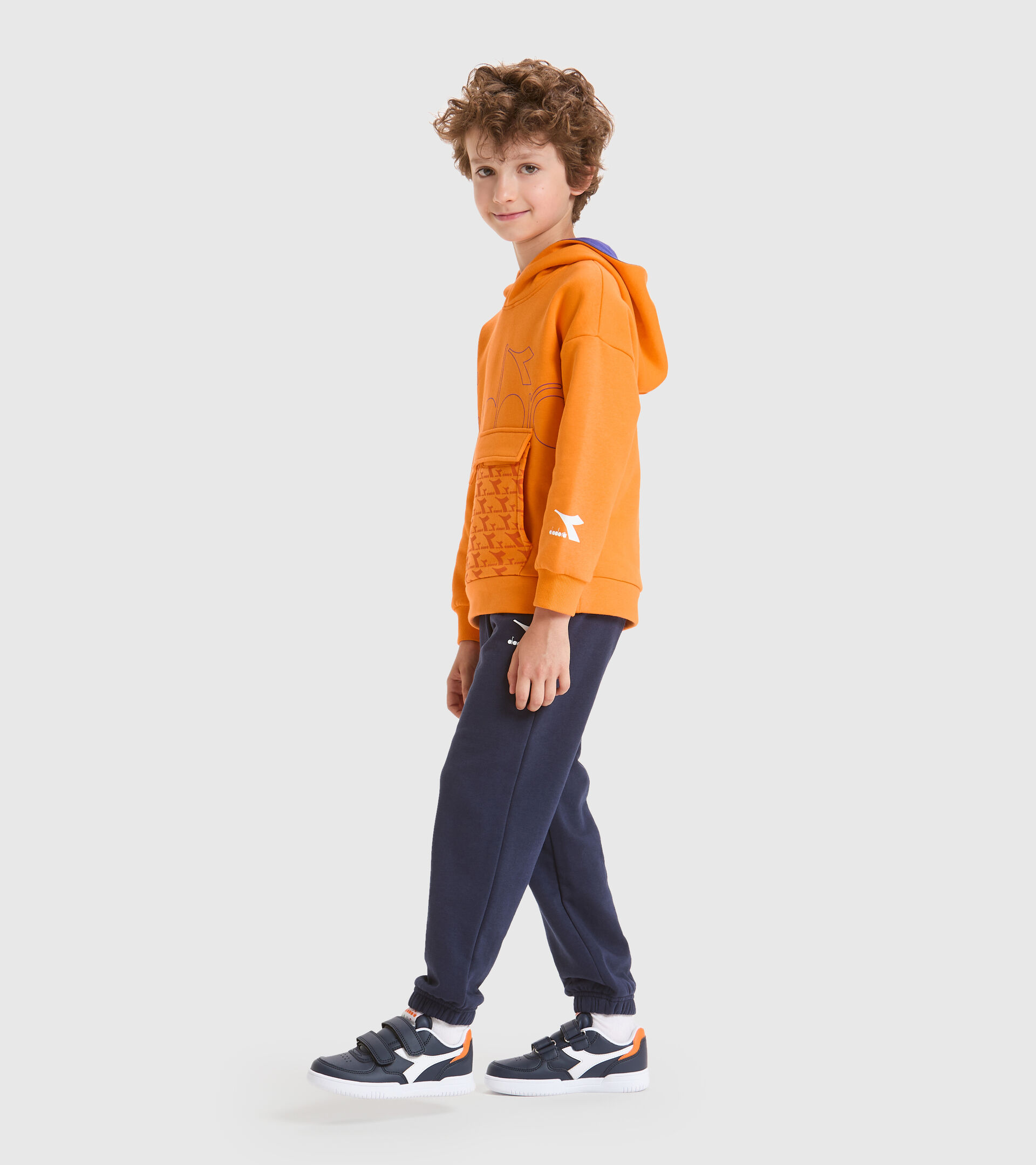 Hooded sweatshirt - Kids JB.HOODIE HOOPLA PERSIMMON ORANGE - Diadora