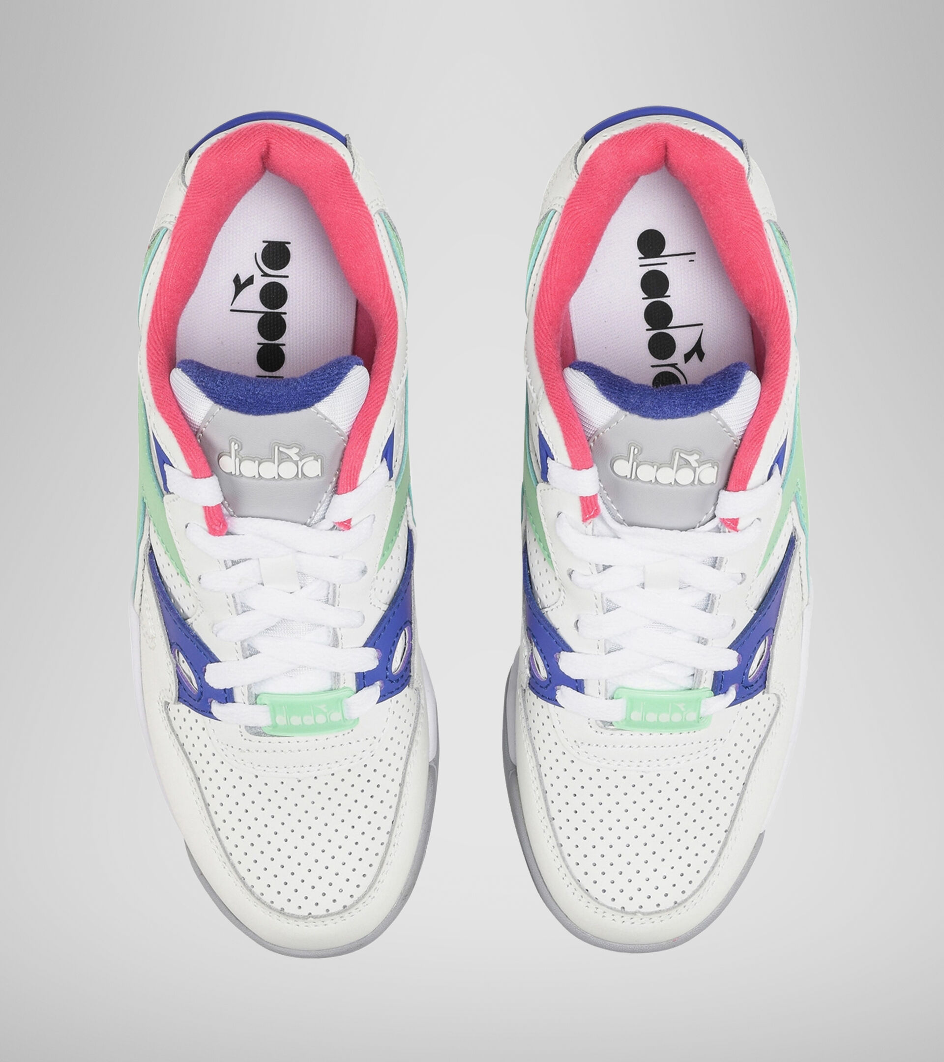 Double Action technology trainer - Women REBOUND ACE WN WHITE/GREEN ASH - Diadora