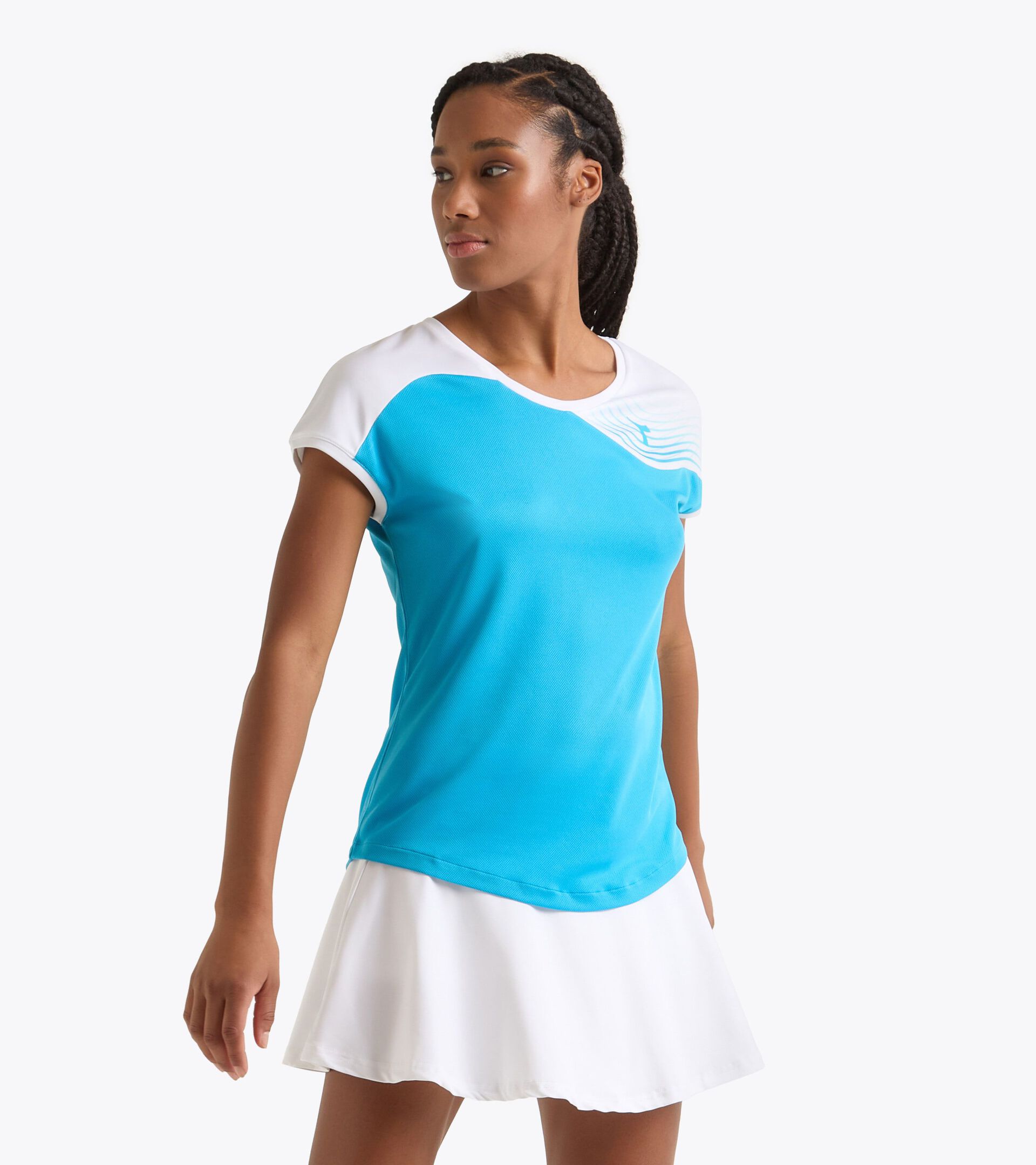 Tennis-T-Shirt - Damen L. T-SHIRT COURT KONIGSBLAU FLUO - Diadora