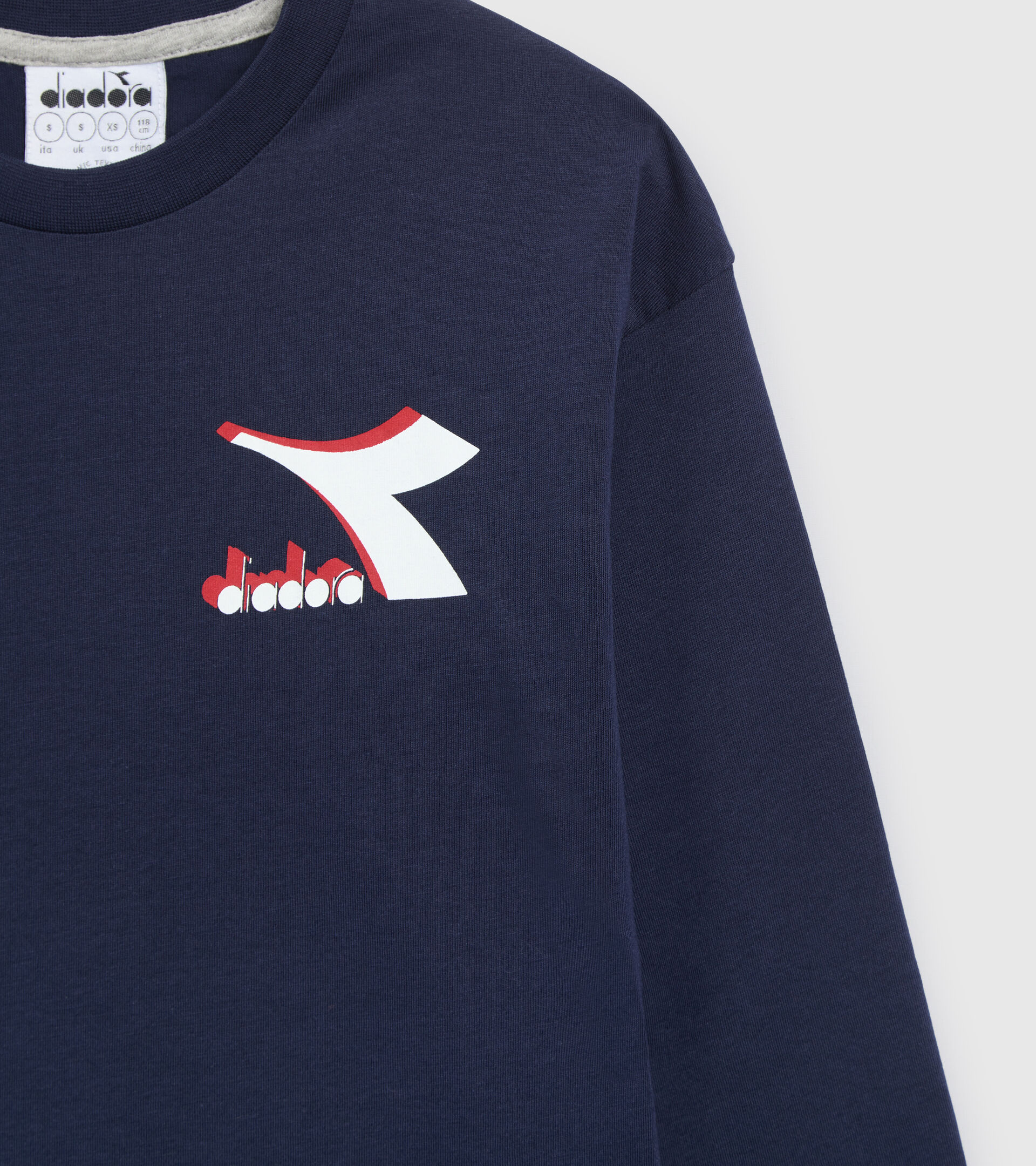 Apparel Sport BAMBINO JU.LS T-SHIRT CUBIC BLU CLASSICO Diadora