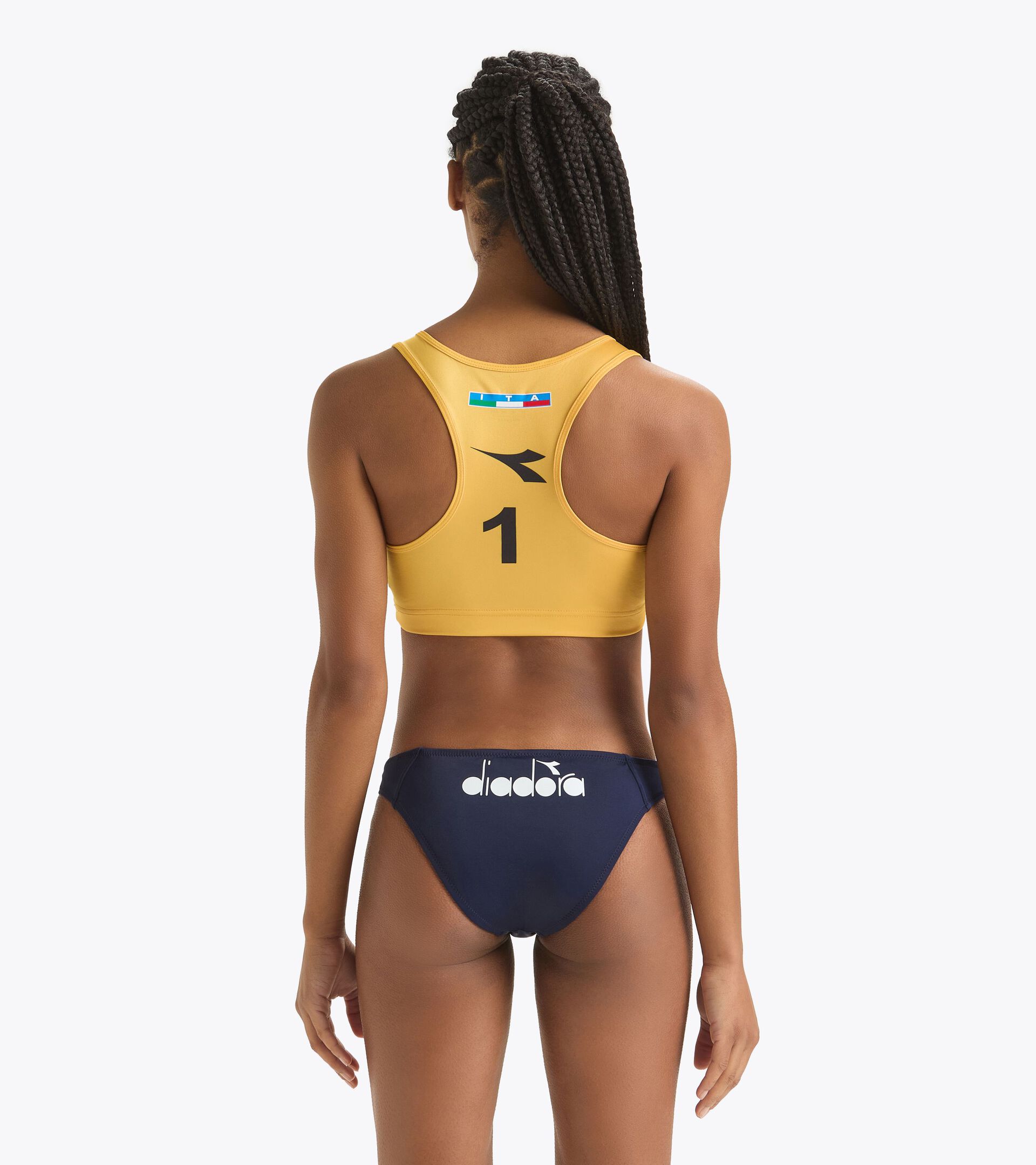 Sports bra - Italian Beach Volley Championship TOP GARA DONNA #1 CAMP. ITALIANO 24 ORANGE OCHRE (40003) - Diadora