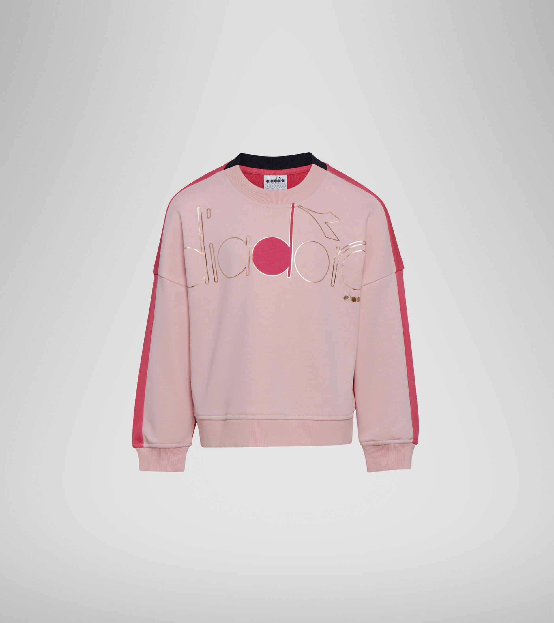 Apparel Sport BAMBINO JG. SWEATSHIRT CREW LOGO MANIA ROSA MANOPESCA Diadora