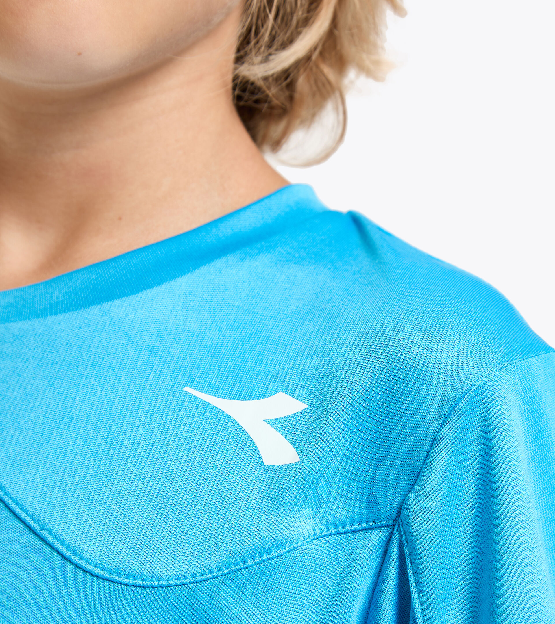 T-shirt da tennis - Bambino J. T-SHIRT TEAM AZZURRO FLUO - Diadora