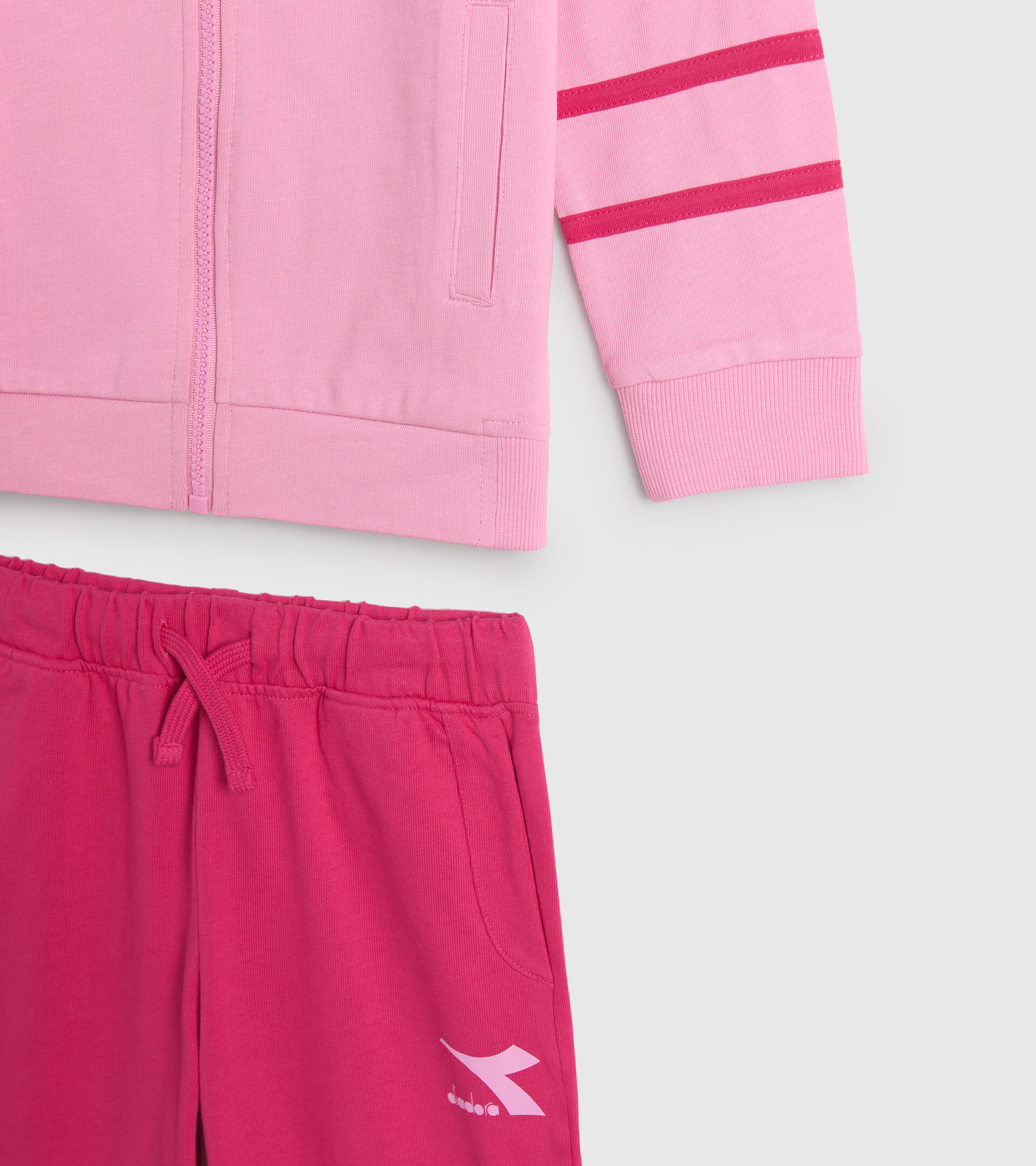Junior sports tracksuit - Unisex JU.TRACKSUIT FZ RAINBOW CANDY PINK - Diadora