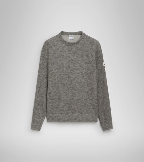 SWEATSHIRT CREW MANIFESTO 2030, TURKISH COFFEE MELANGE Crew-neck sports sweatshirt - Unisex SWEATSHIRT CREW MANIFESTO 2030 TURKISH COFFEE MELANGE - Diadora