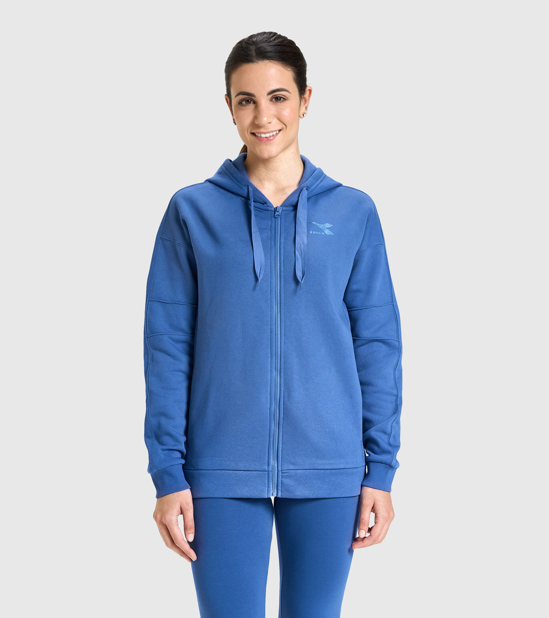 Hooded sweatshirt - Women L.HOODIE FZ BLINK BIJOU BLUE - Diadora
