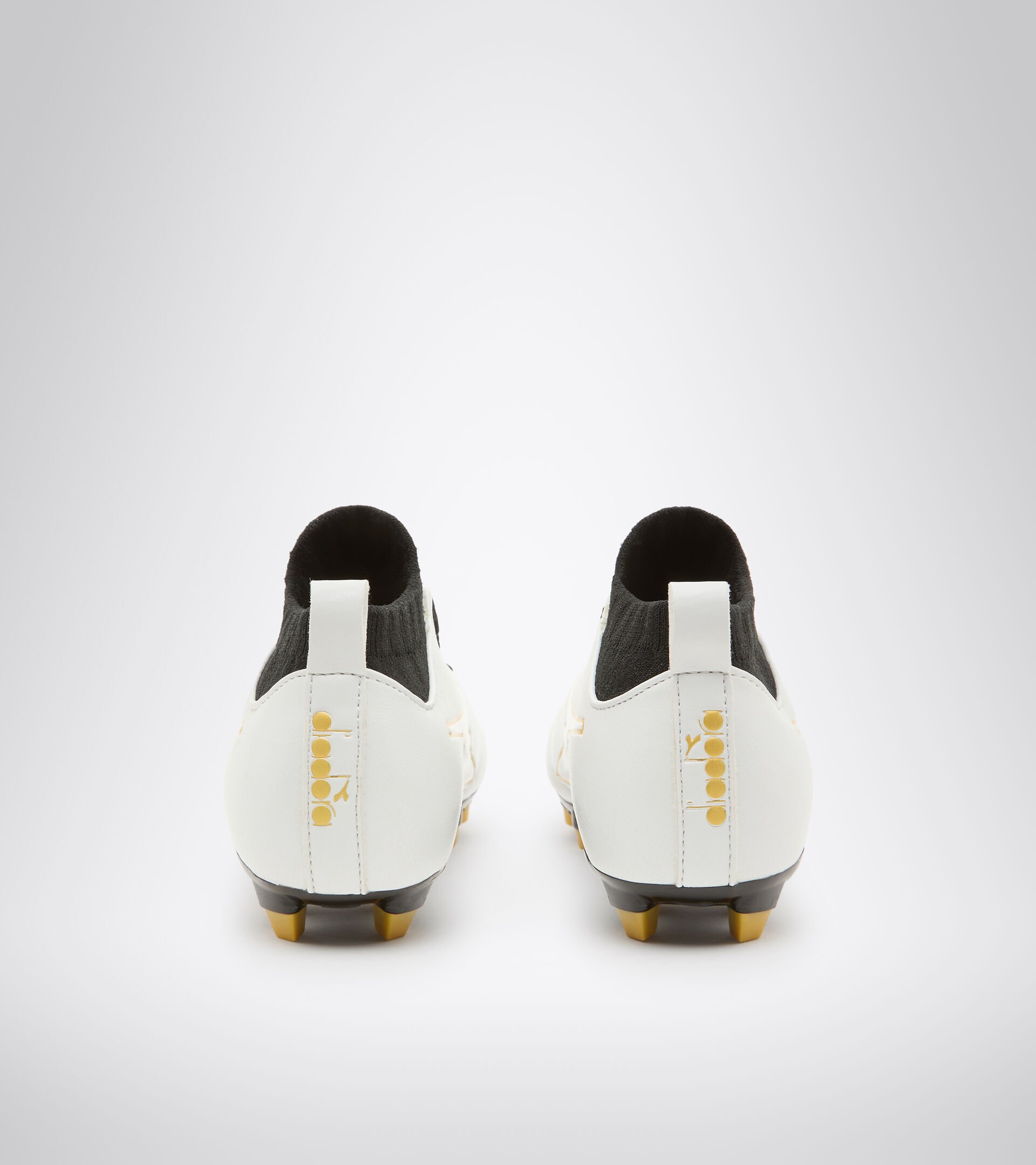 Botas de fútbol para terrenos compactos - Unisex Niño BRASIL ELITE R LPU JR BLANCO/ORO MARRON - Diadora