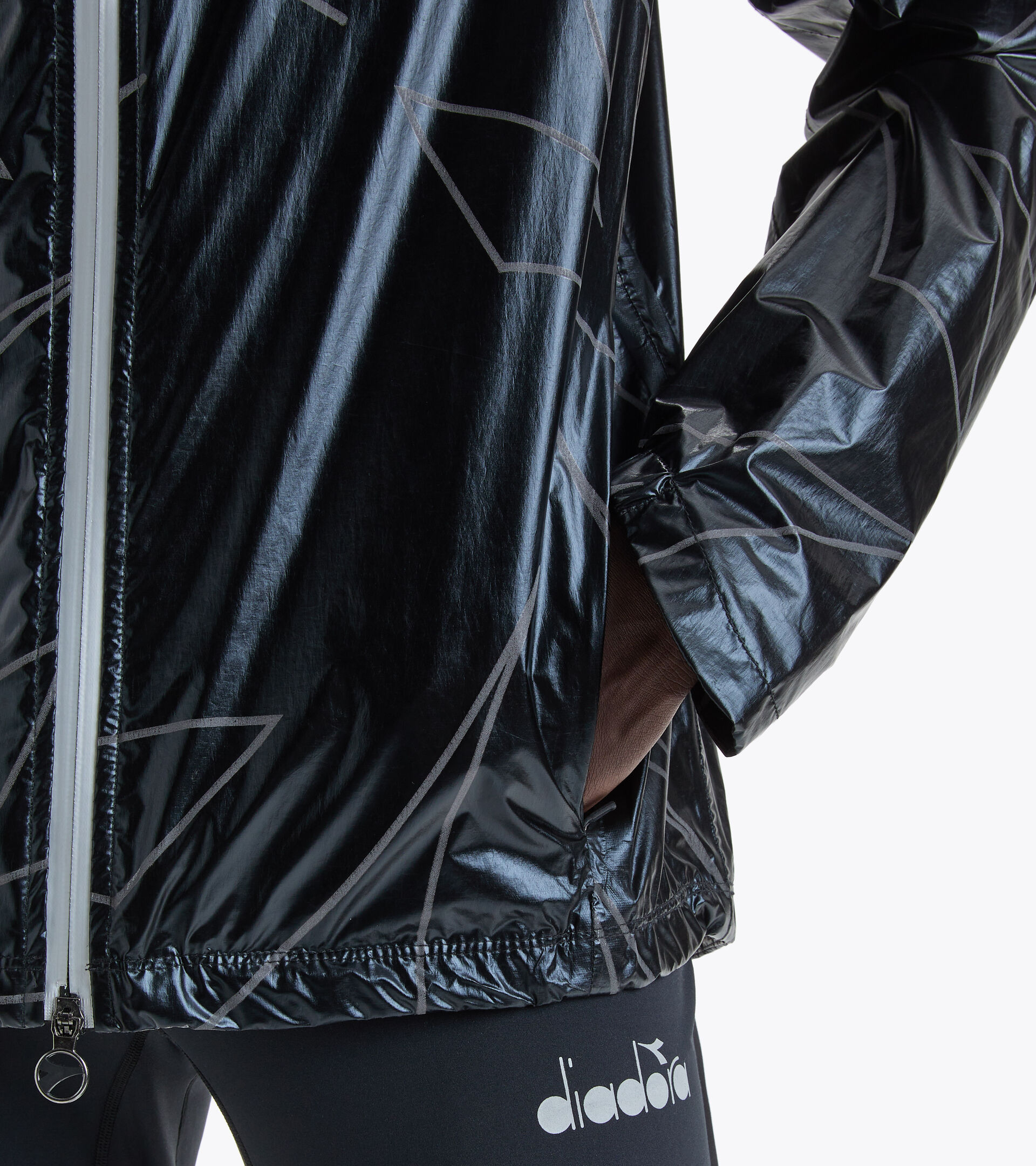 Waterproof running jacket - Men RAIN LOCK JACKET BLACK - Diadora