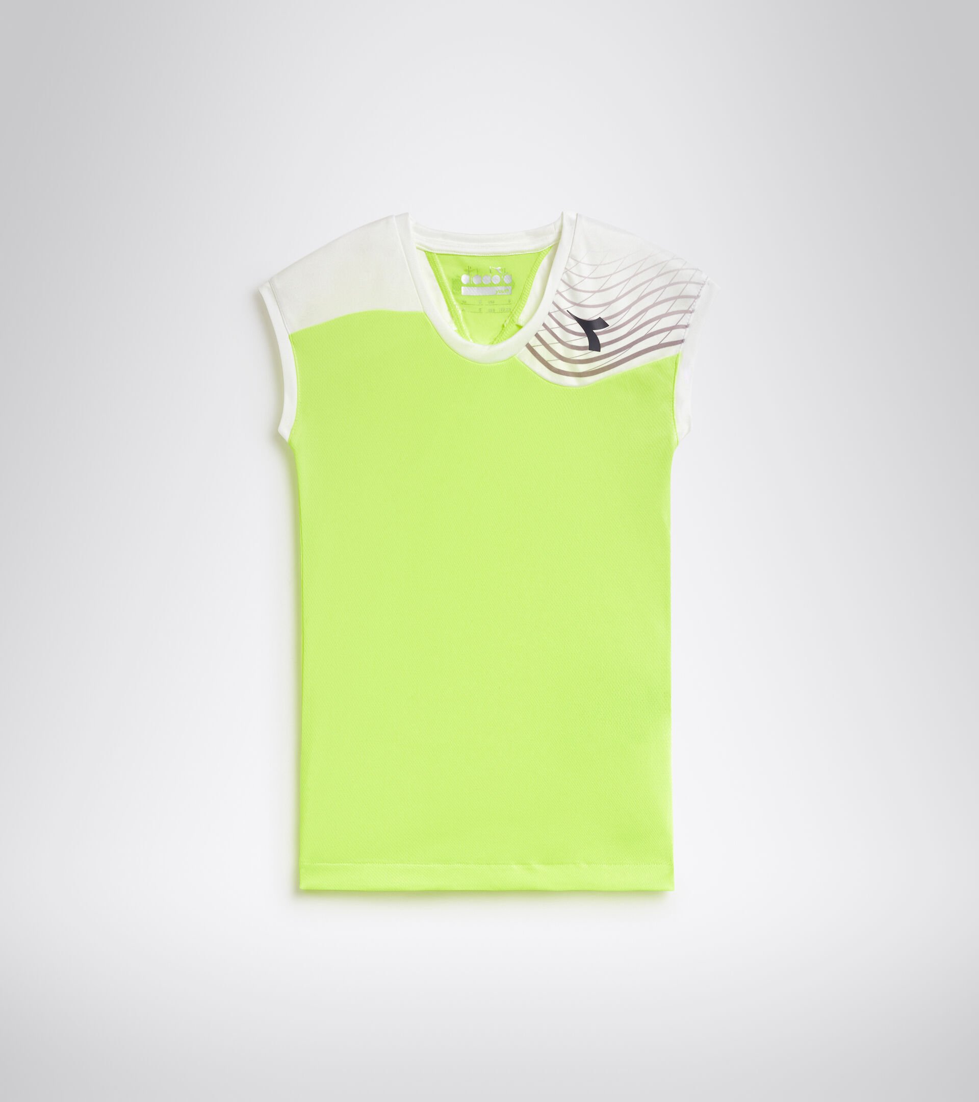 T-shirt de tennis - Junior G. T-SHIRT COURT JAUNE FLUO DD - Diadora