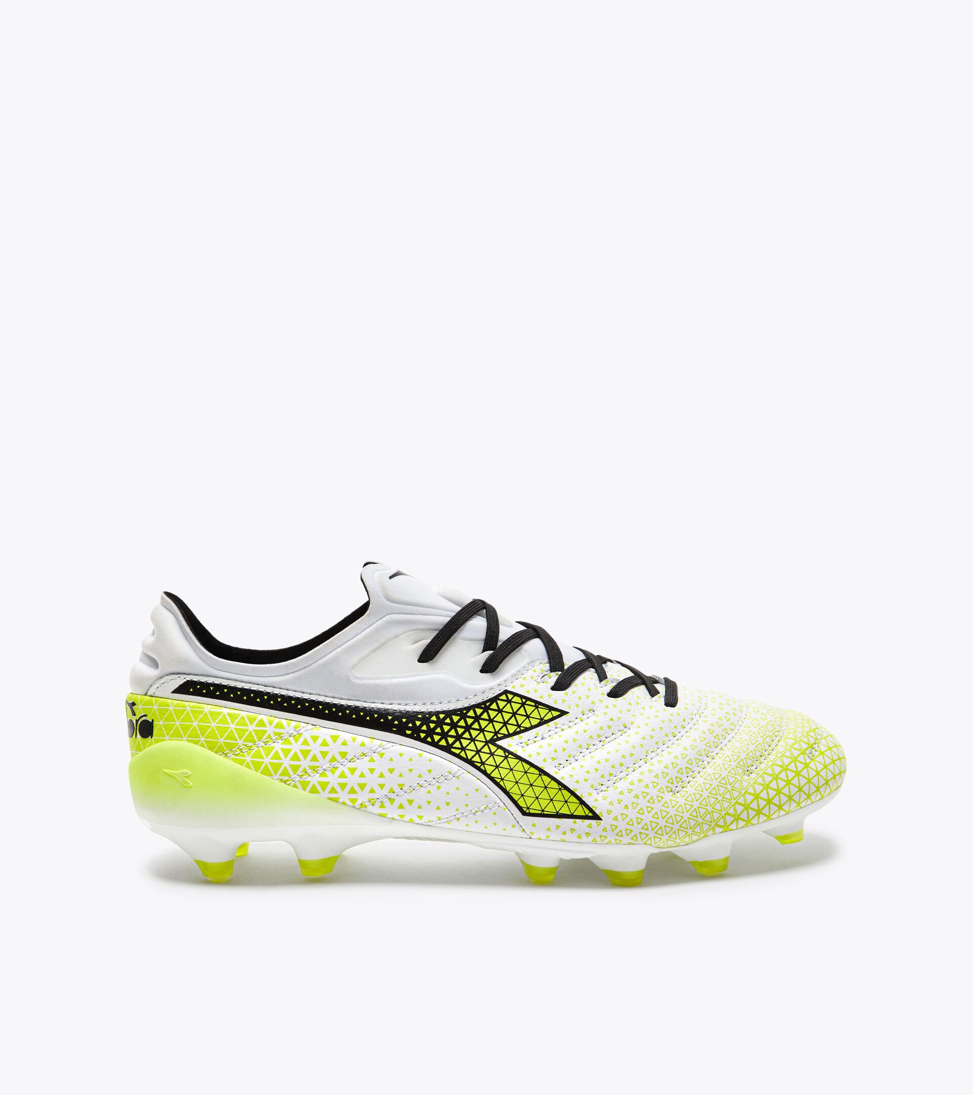 Scarpa da calcio per terreni compatti BRASIL ELITE TECH GR LPX BIANCO/NERO/GIALLO FLUO DIADOR - Diadora