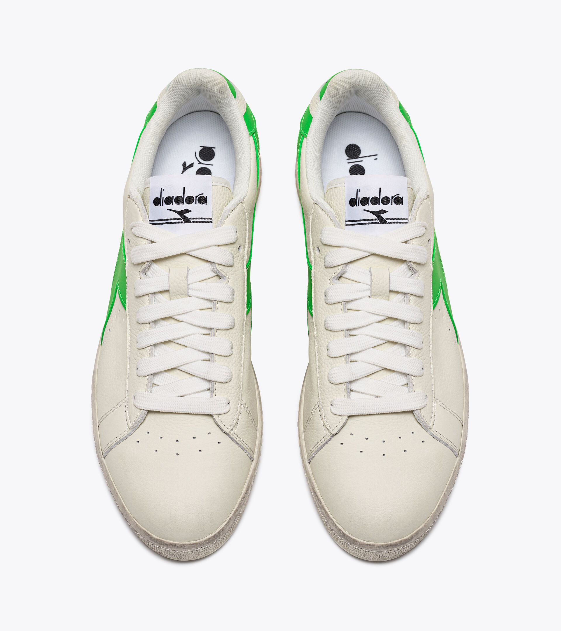 Sporty sneakers - Gender neutral GAME L LOW FLUO WAXED WHITE/DD GREEN - Diadora