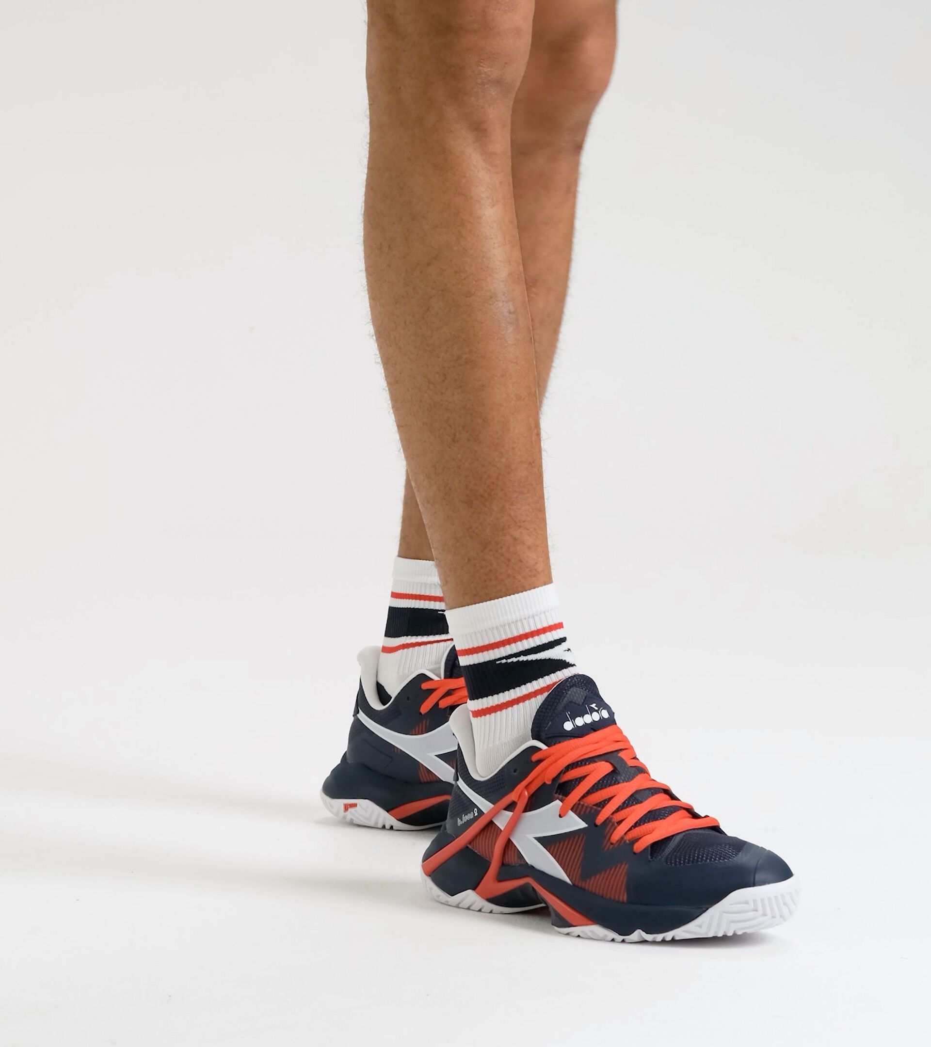 Tennis shoes for hard surfaces or clay - Men B.ICON 2 AG BLUE CORSAIR/WHITE/FIERY RED - Diadora